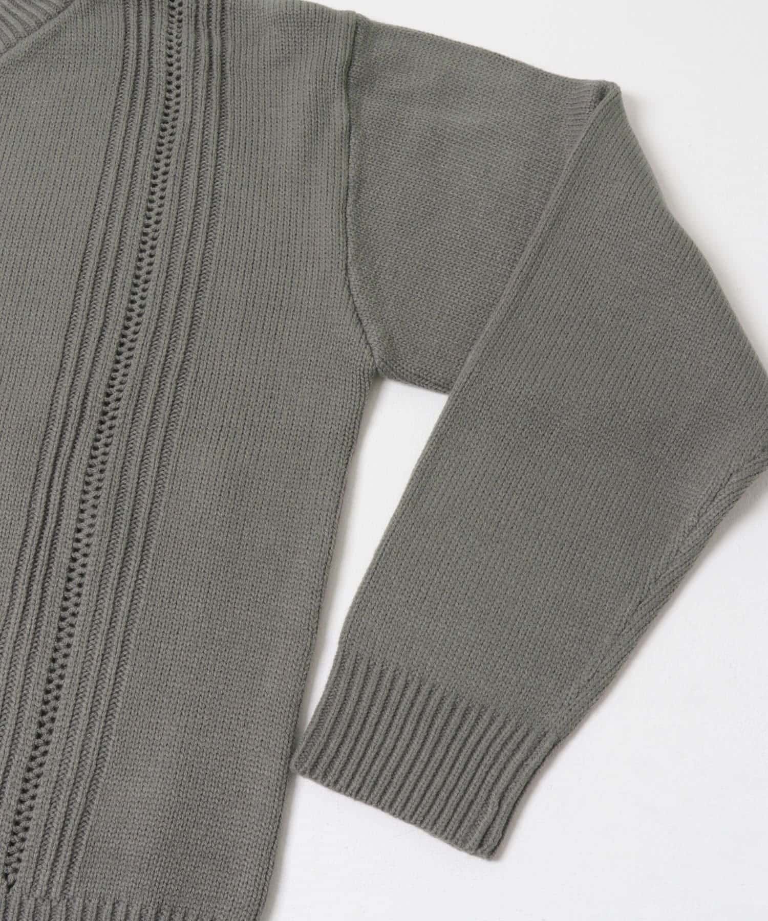 ハリヌキケーブルニットカーディガン GRAY M