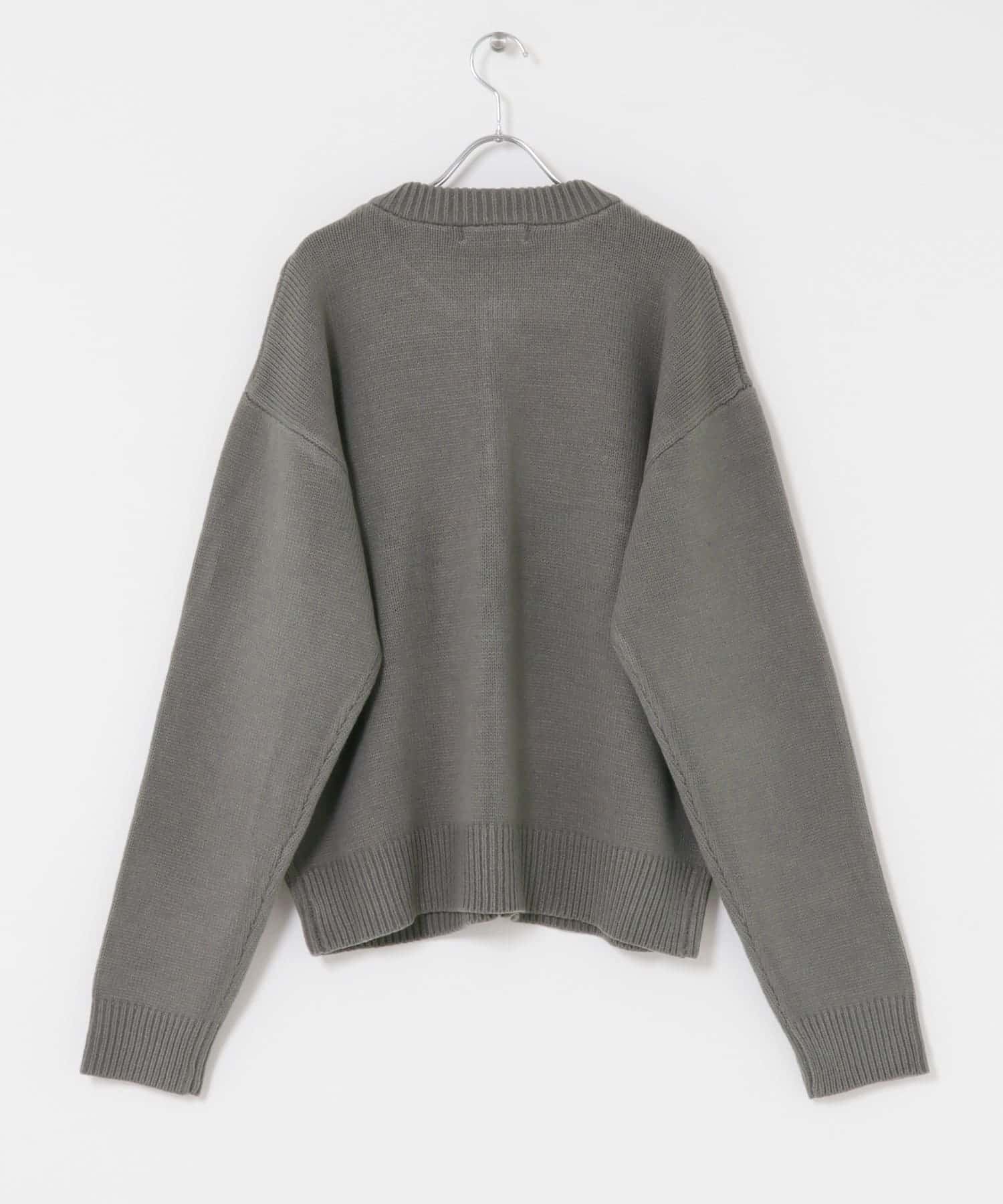 ハリヌキケーブルニットカーディガン GRAY M