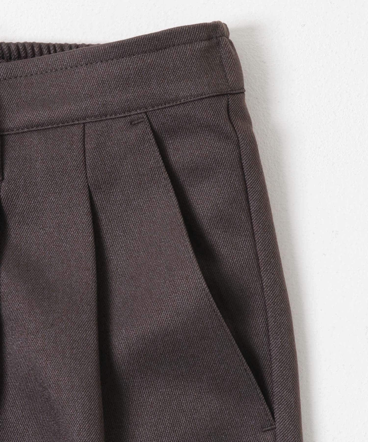 ウールライクダブルタックワイドパンツ CHARCOAL S