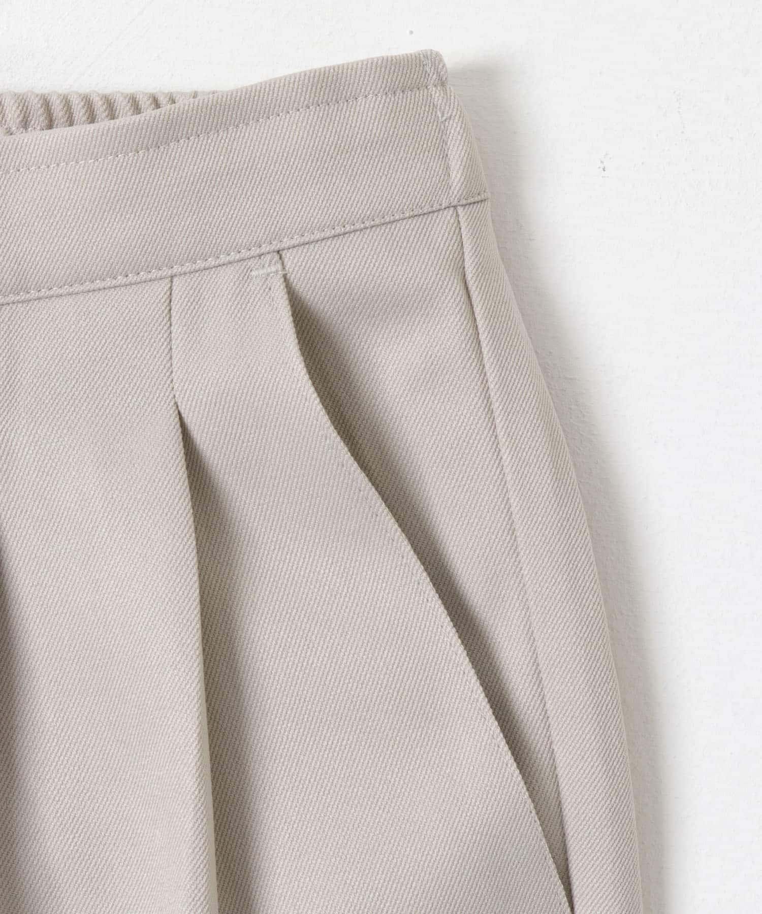 ウールライクダブルタックワイドパンツ GREIGE S
