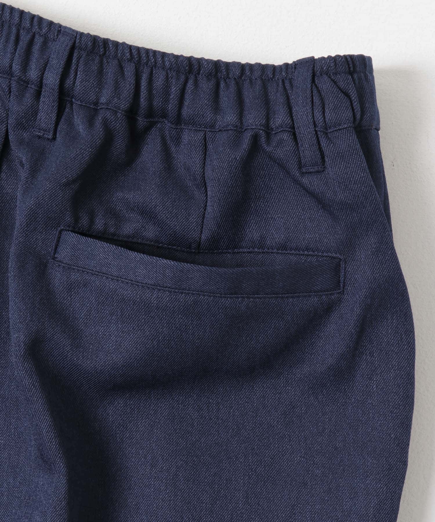 ウールライクダブルタックワイドパンツ D.NAVY S