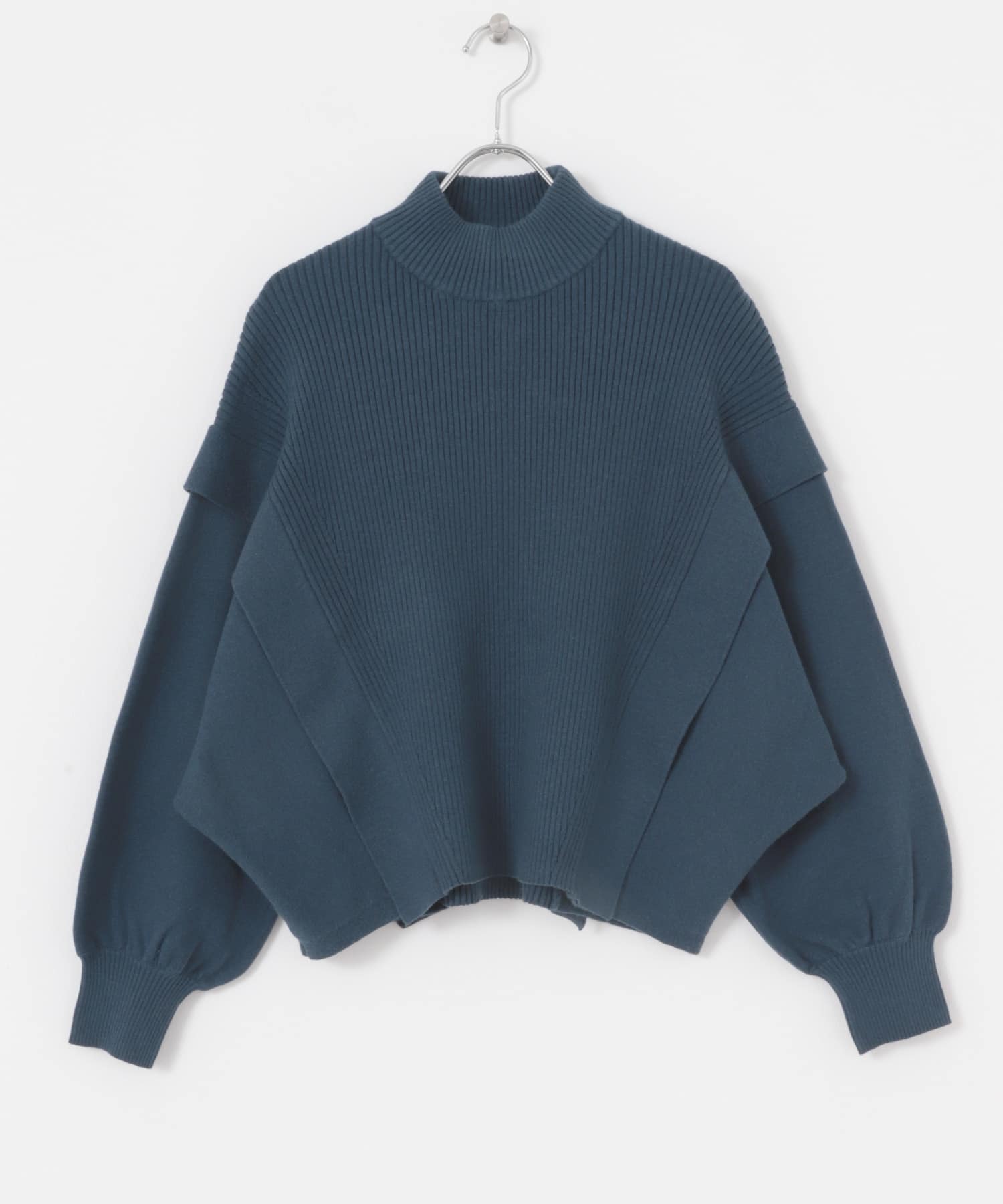 『一部WEB限定カラー』ストレッチショルダータックセーター BLUE One