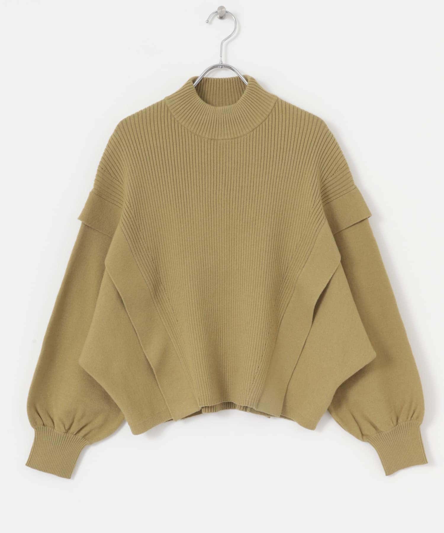 『一部WEB限定カラー』ストレッチショルダータックセーター YELLOW one