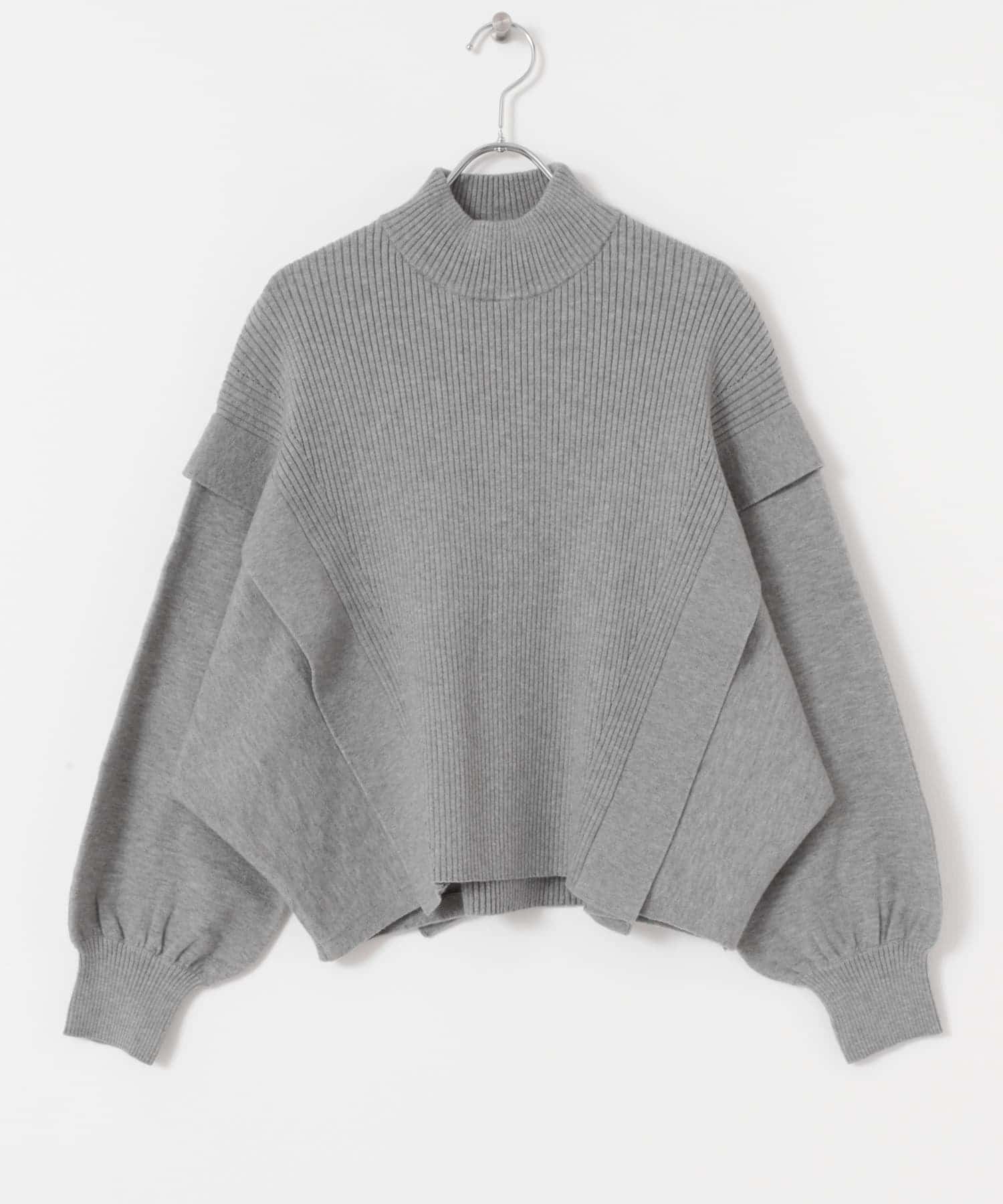 『一部WEB限定カラー』ストレッチショルダータックセーター GRAY one
