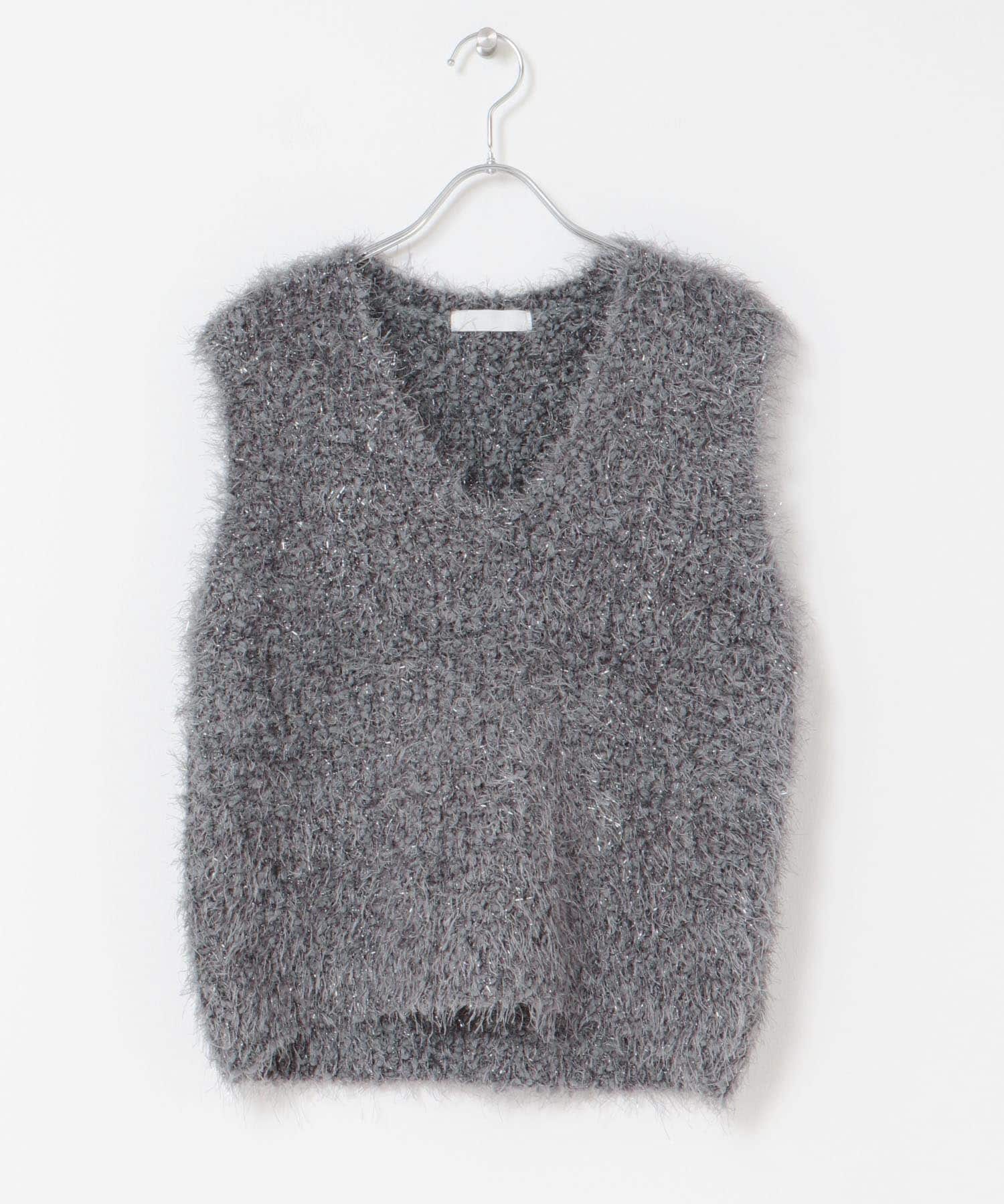 モールフェザーニットベスト CHARCOAL one