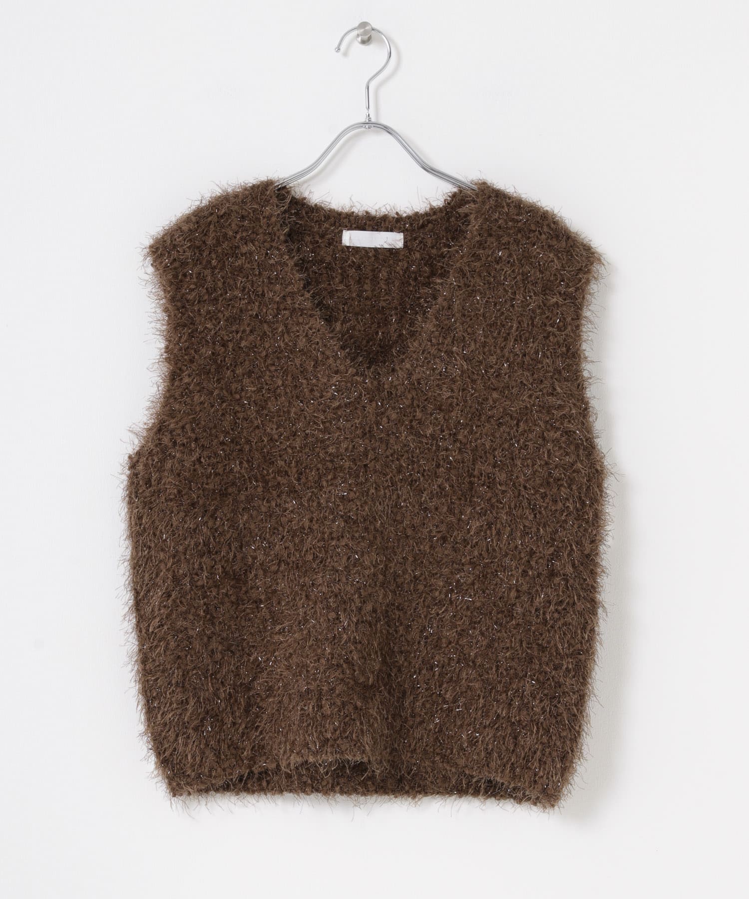 モールフェザーニットベスト BROWN One