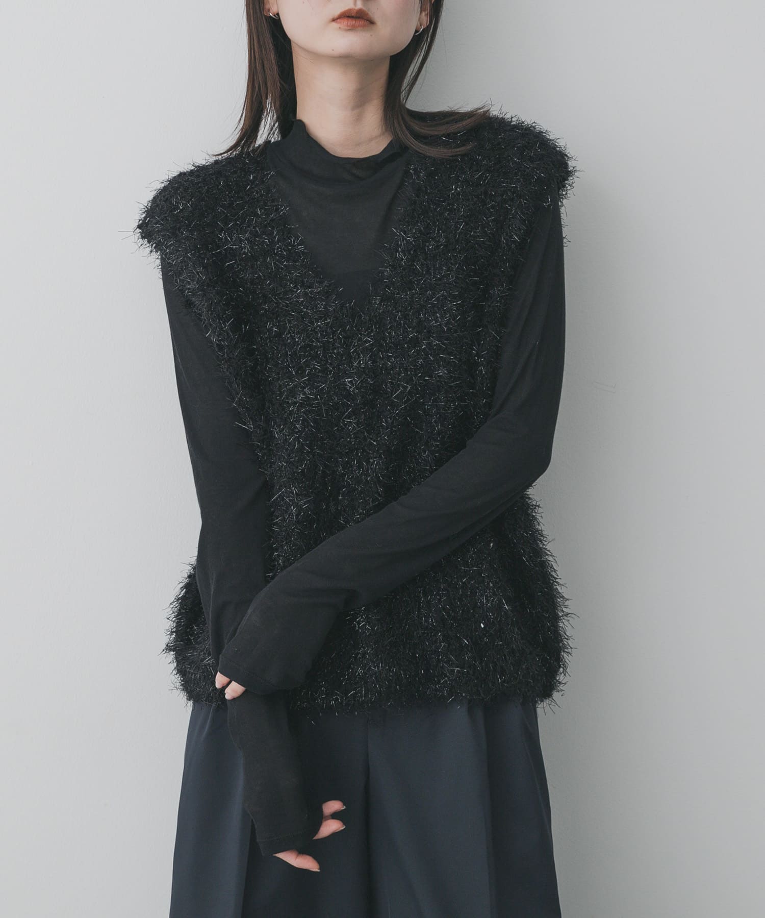 モールフェザーニットベスト