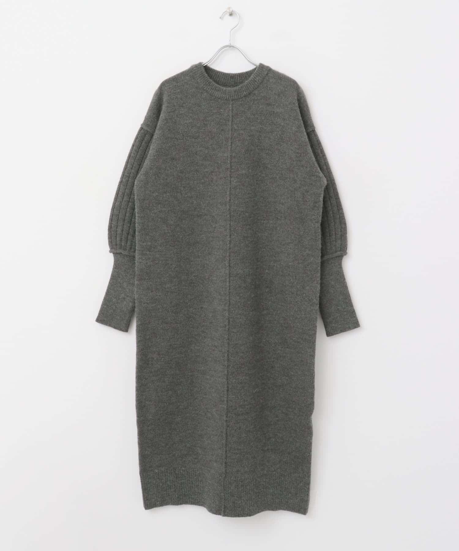 センターシームサムホールニットワンピース GRAY one
