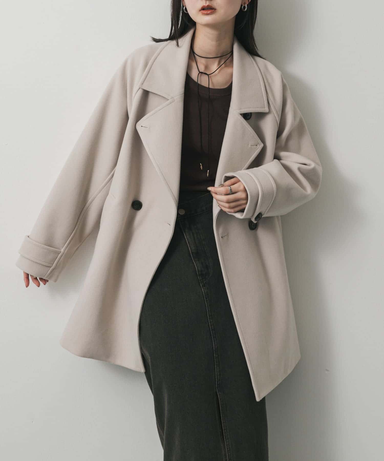 テーラードミドルコート