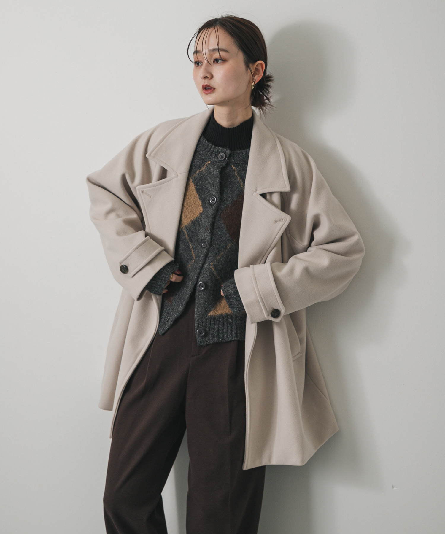 テーラードミドルコート