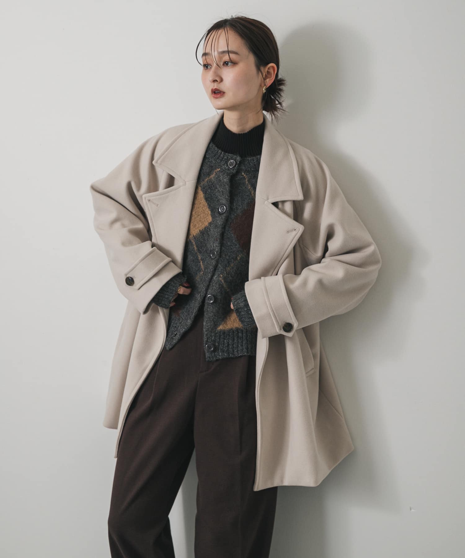 テーラードミドルコート