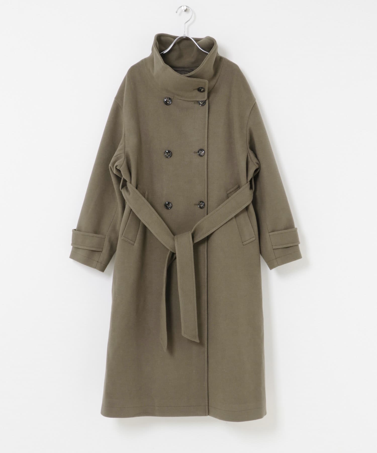 スタンドカラーロングコート MOCHA S