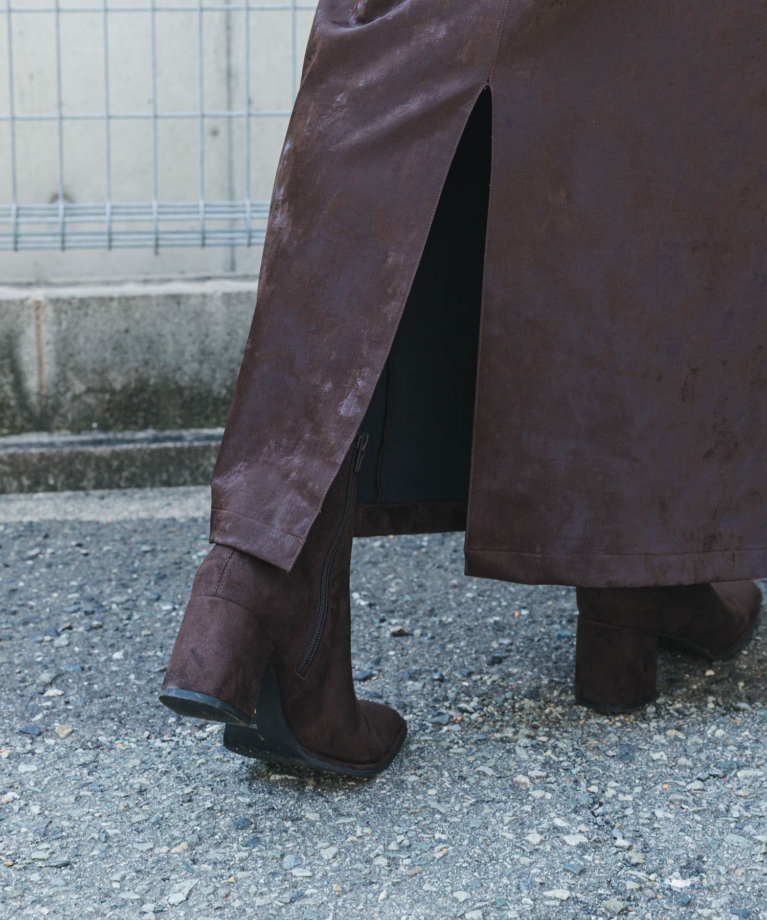 スクエアトウセンターシームストレッチブーツ D.BROWN S