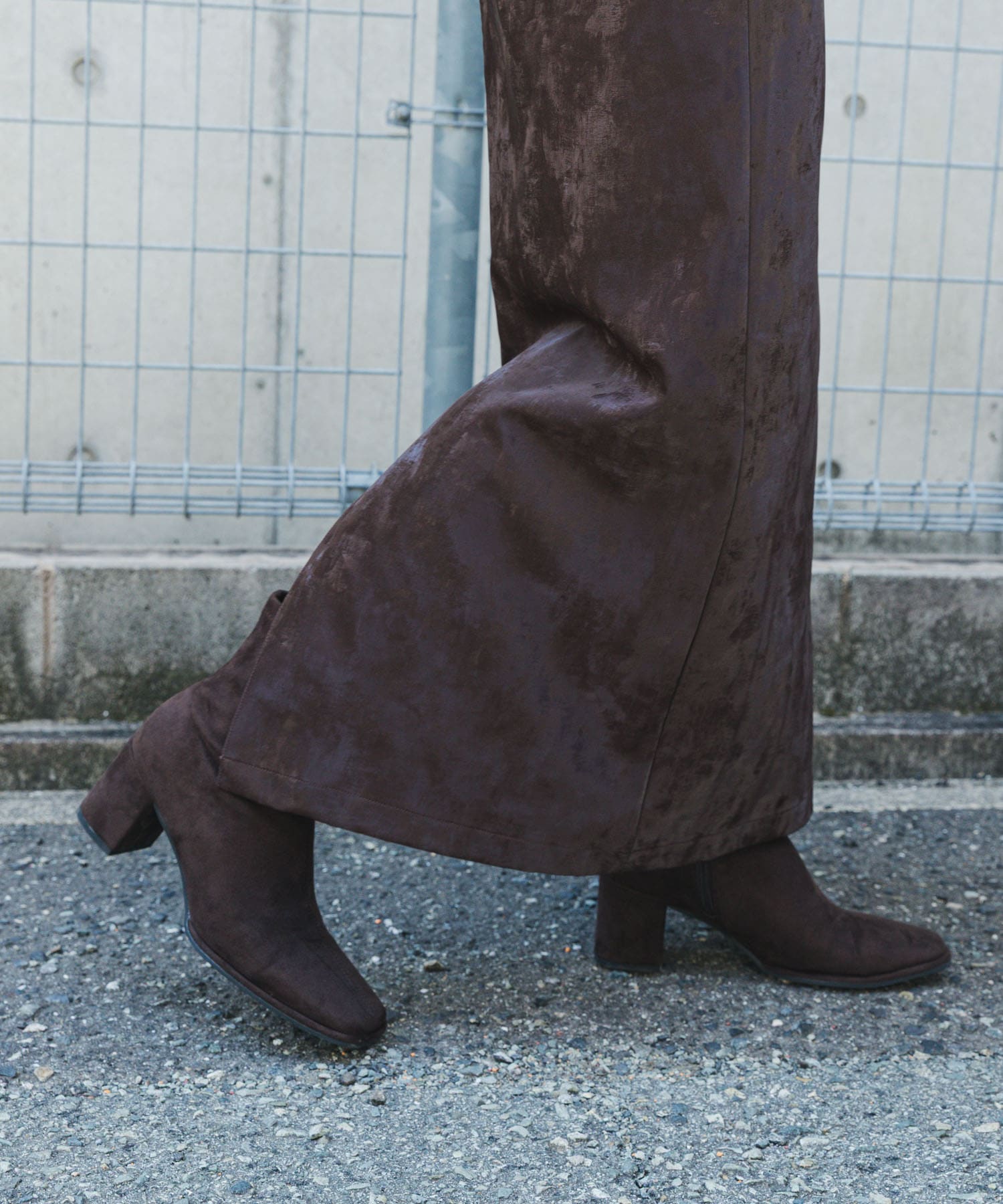 スクエアトウセンターシームストレッチブーツ D.BROWN S