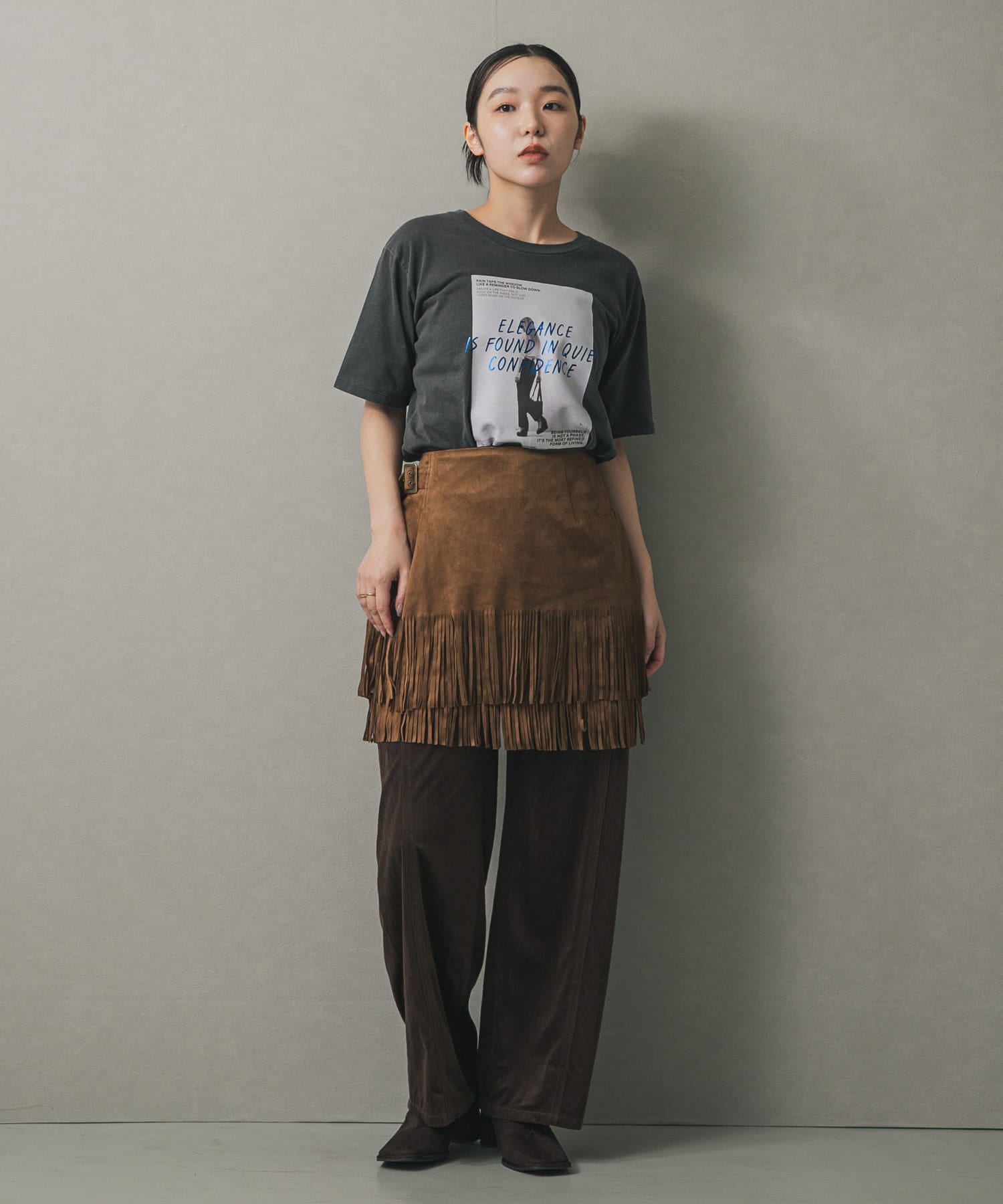 スクエアトウセンターシームストレッチブーツ D.BROWN S