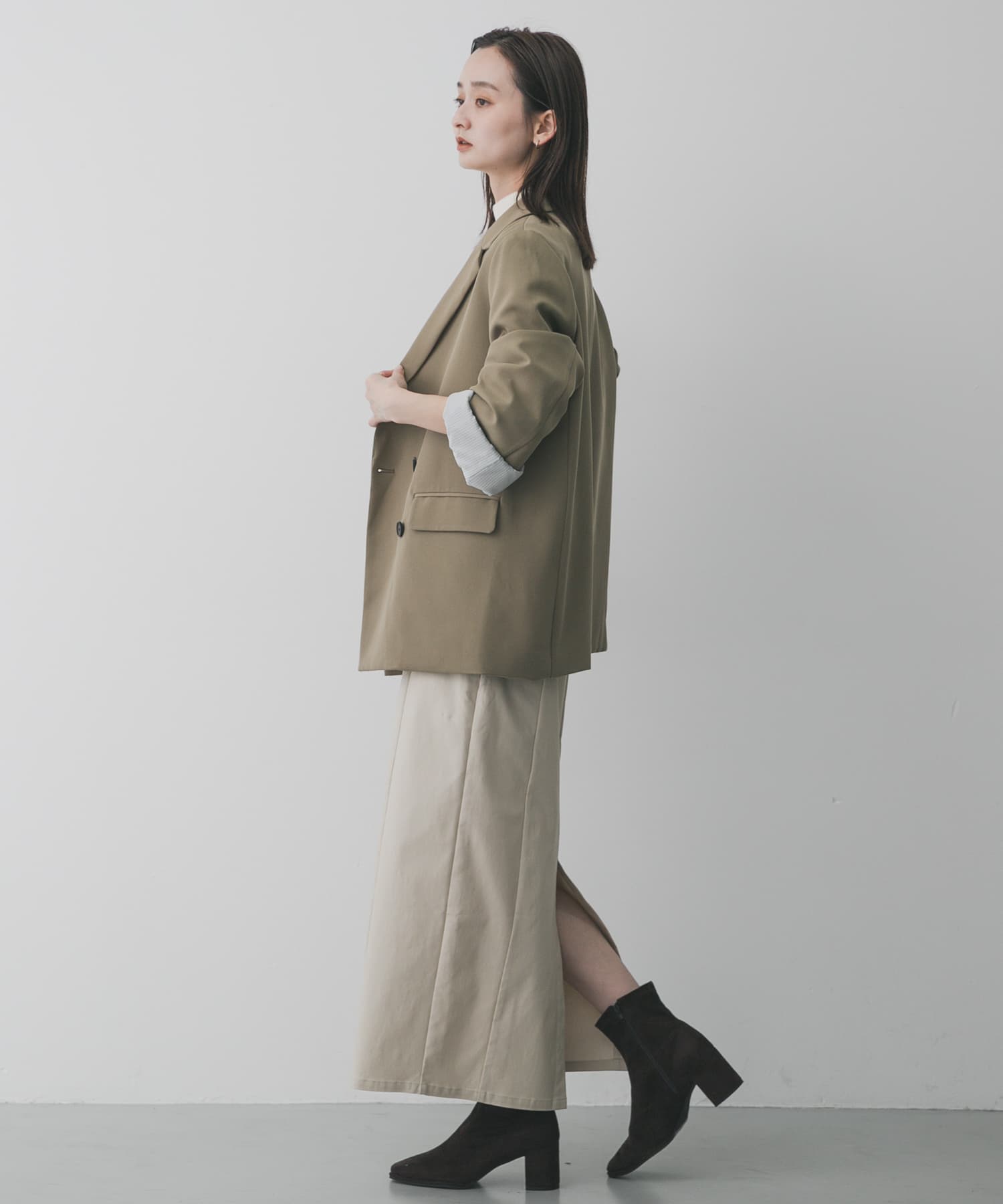 スクエアトウセンターシームストレッチブーツ D.BROWN S