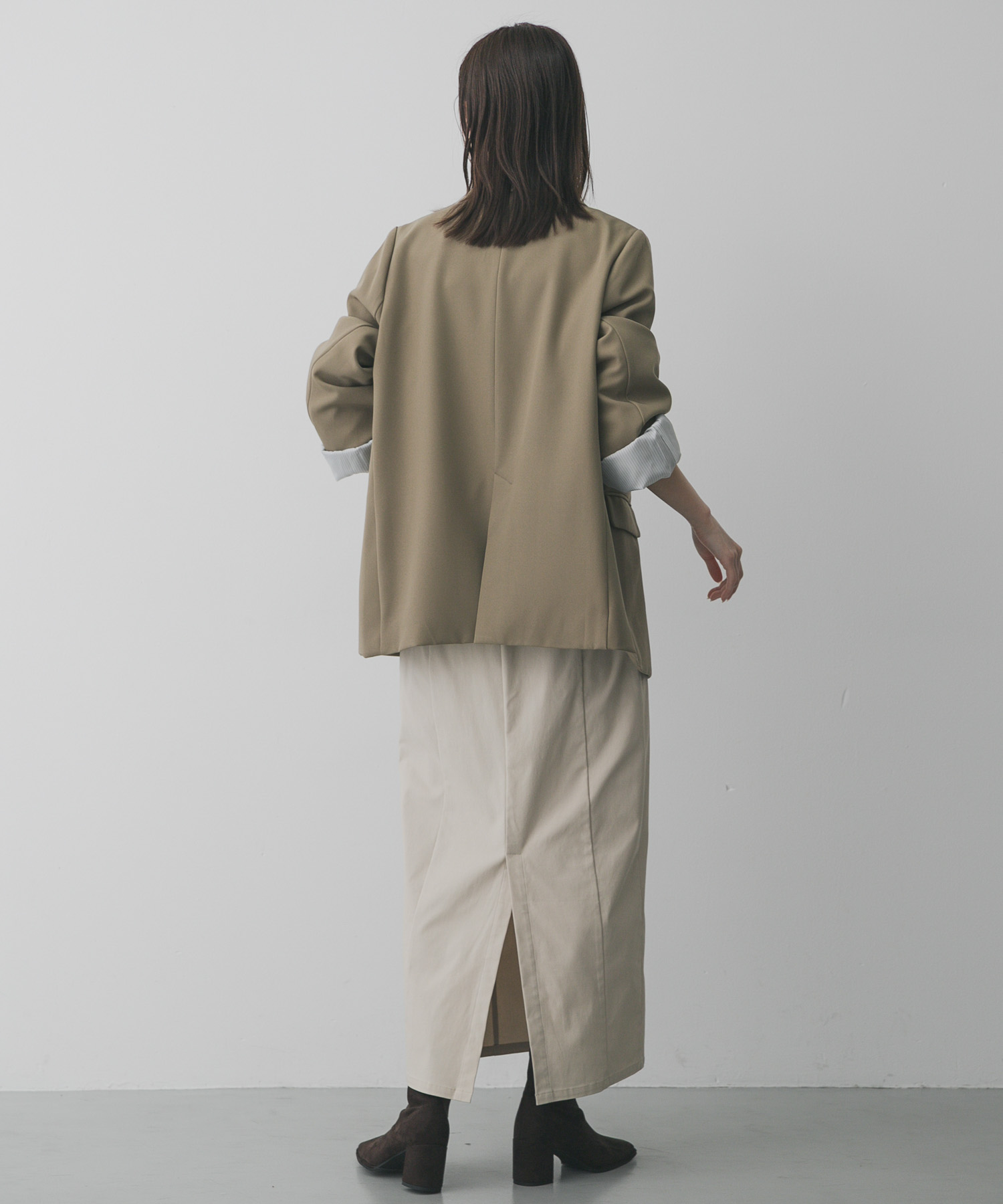 スクエアトウセンターシームストレッチブーツ D.BROWN S