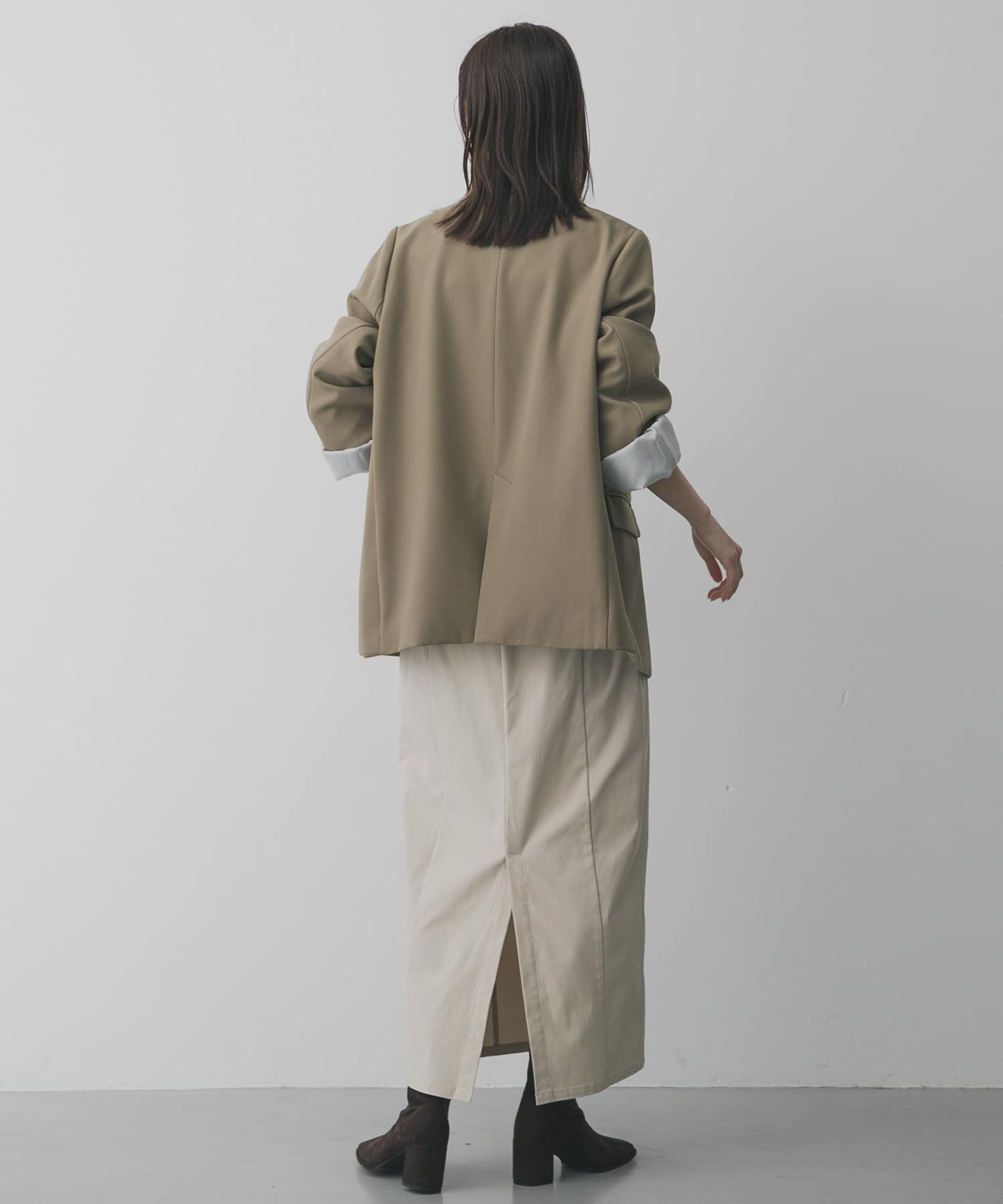 スクエアトウセンターシームストレッチブーツ D.BROWN S