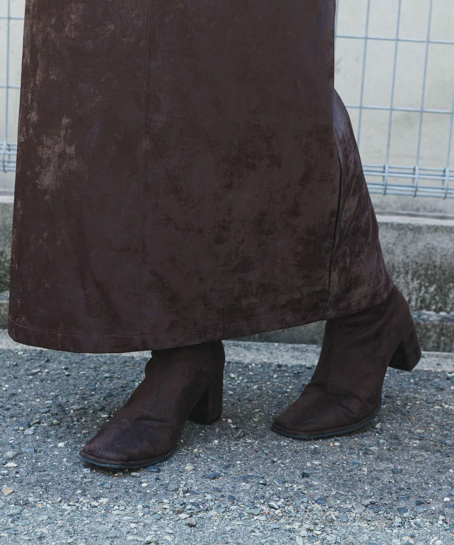 スクエアトウセンターシームストレッチブーツ D.BROWN S