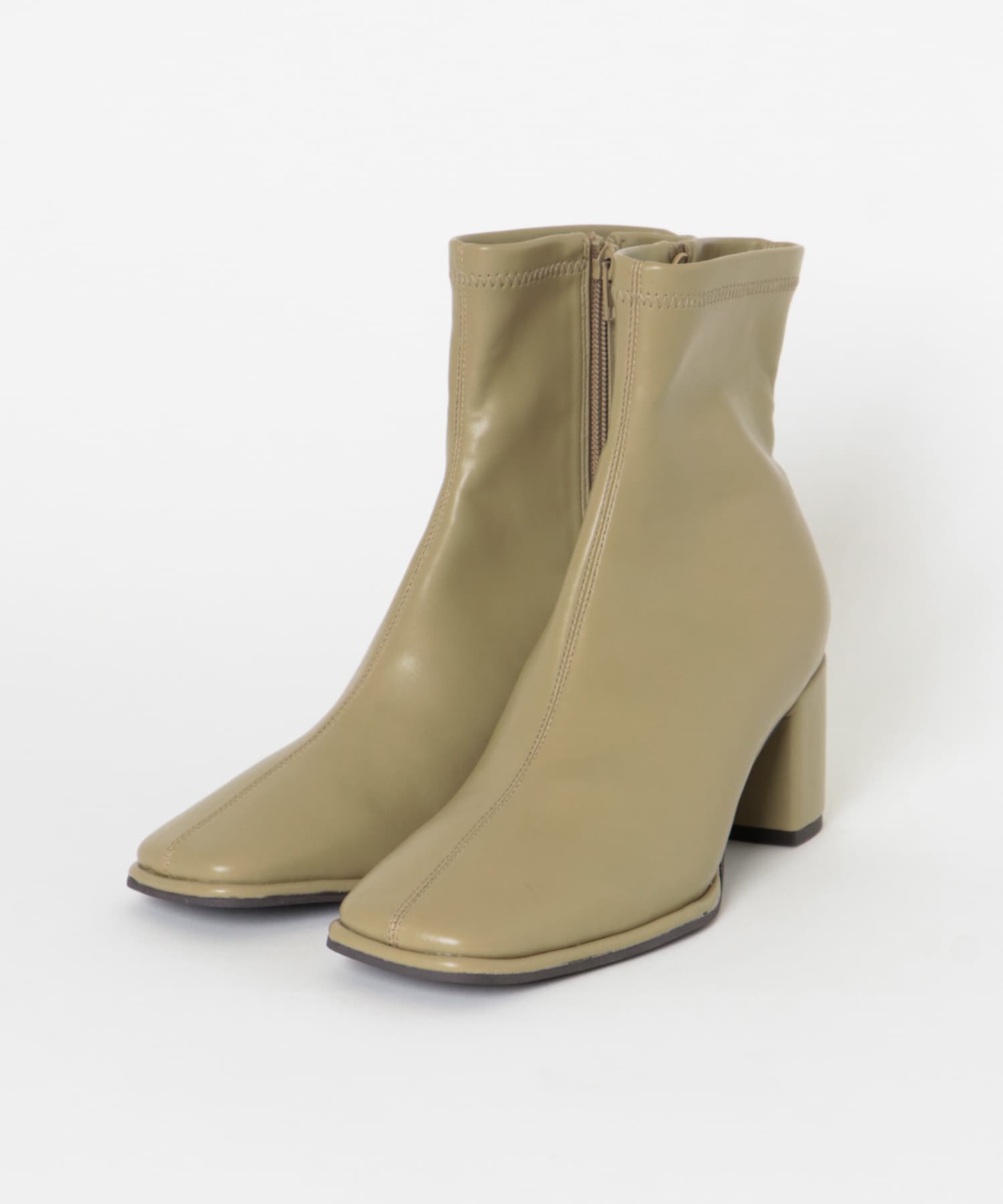 スクエアトウセンターシームストレッチブーツ BEIGE S