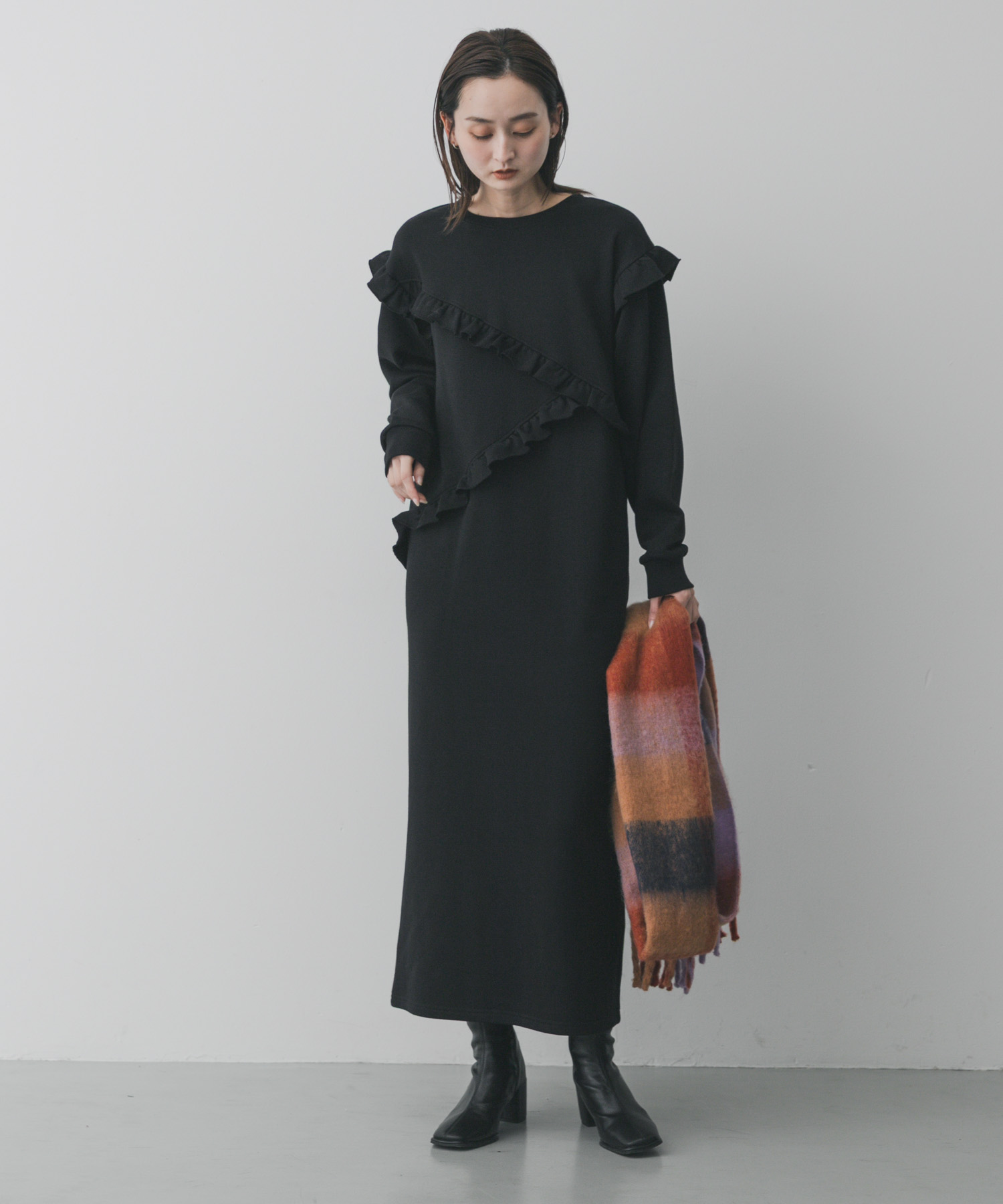 スクエアトウセンターシームストレッチブーツ BLACK M