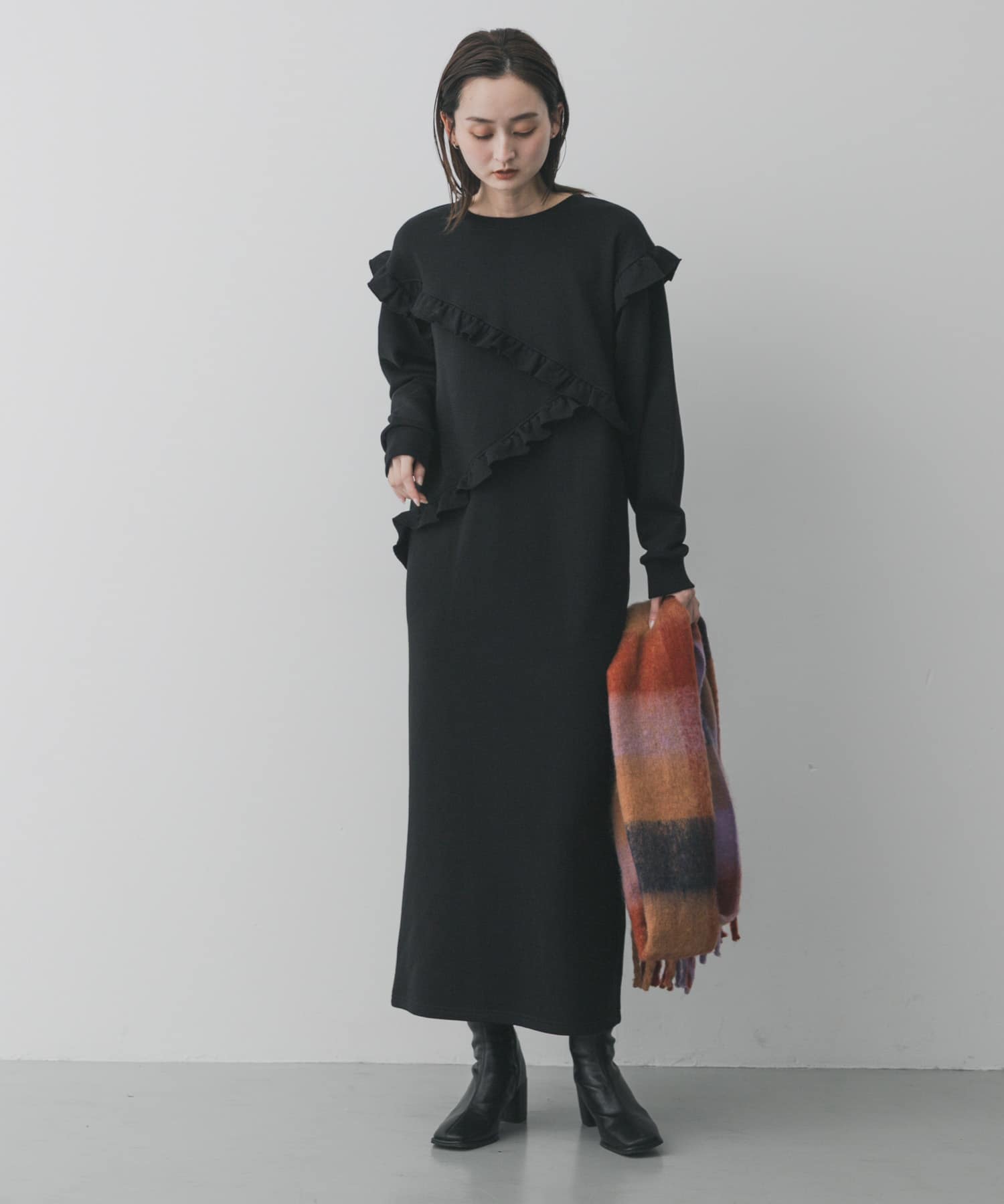 スクエアトウセンターシームストレッチブーツ BLACK M