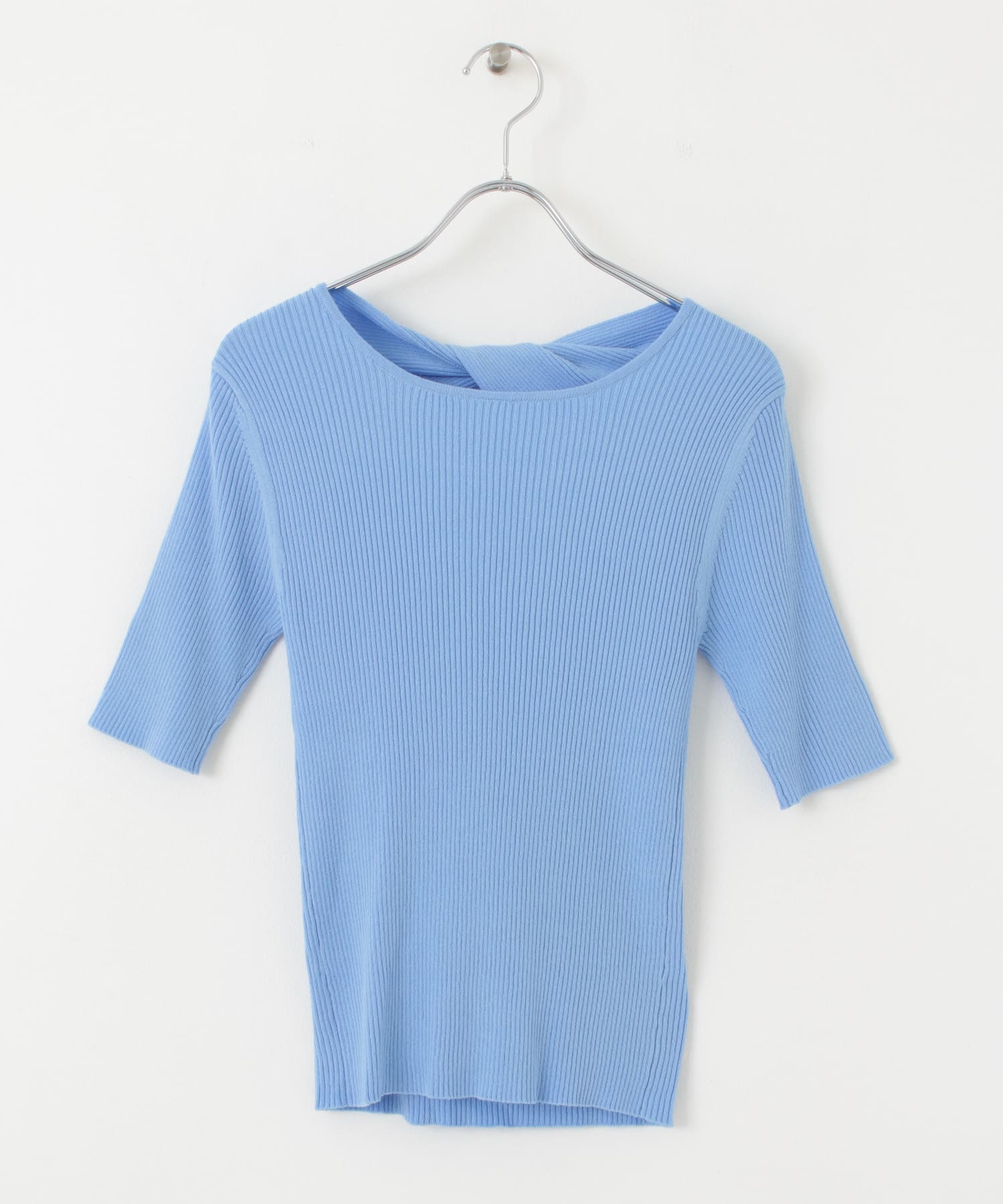 2WAYカットアウトニットトップ BLUE one