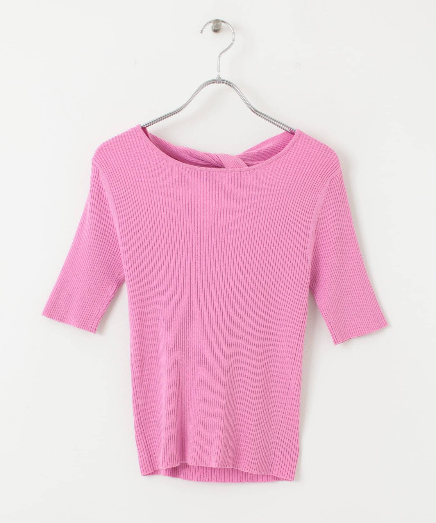 2WAYカットアウトニットトップ PINK one