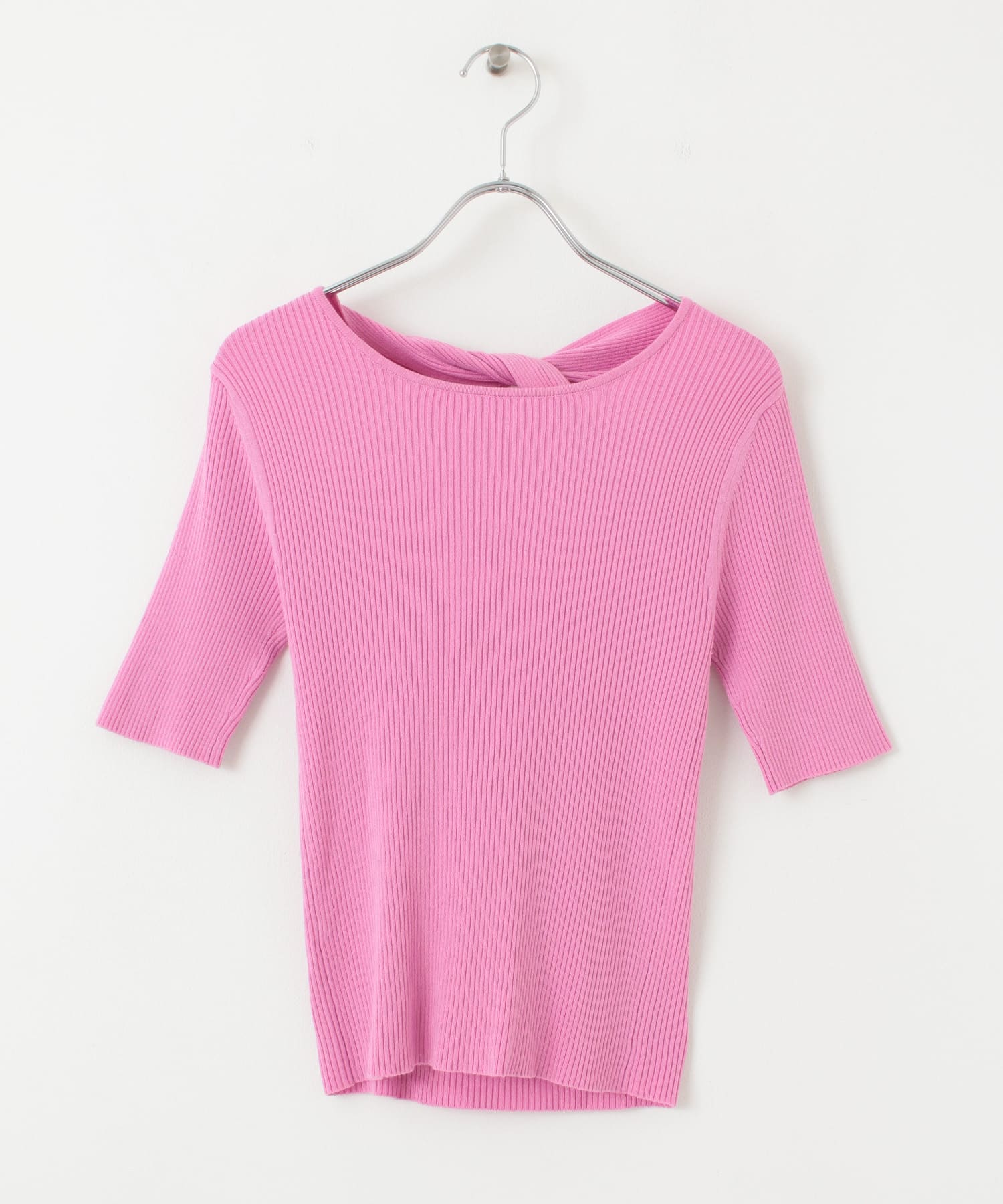 2WAYカットアウトニットトップ PINK one
