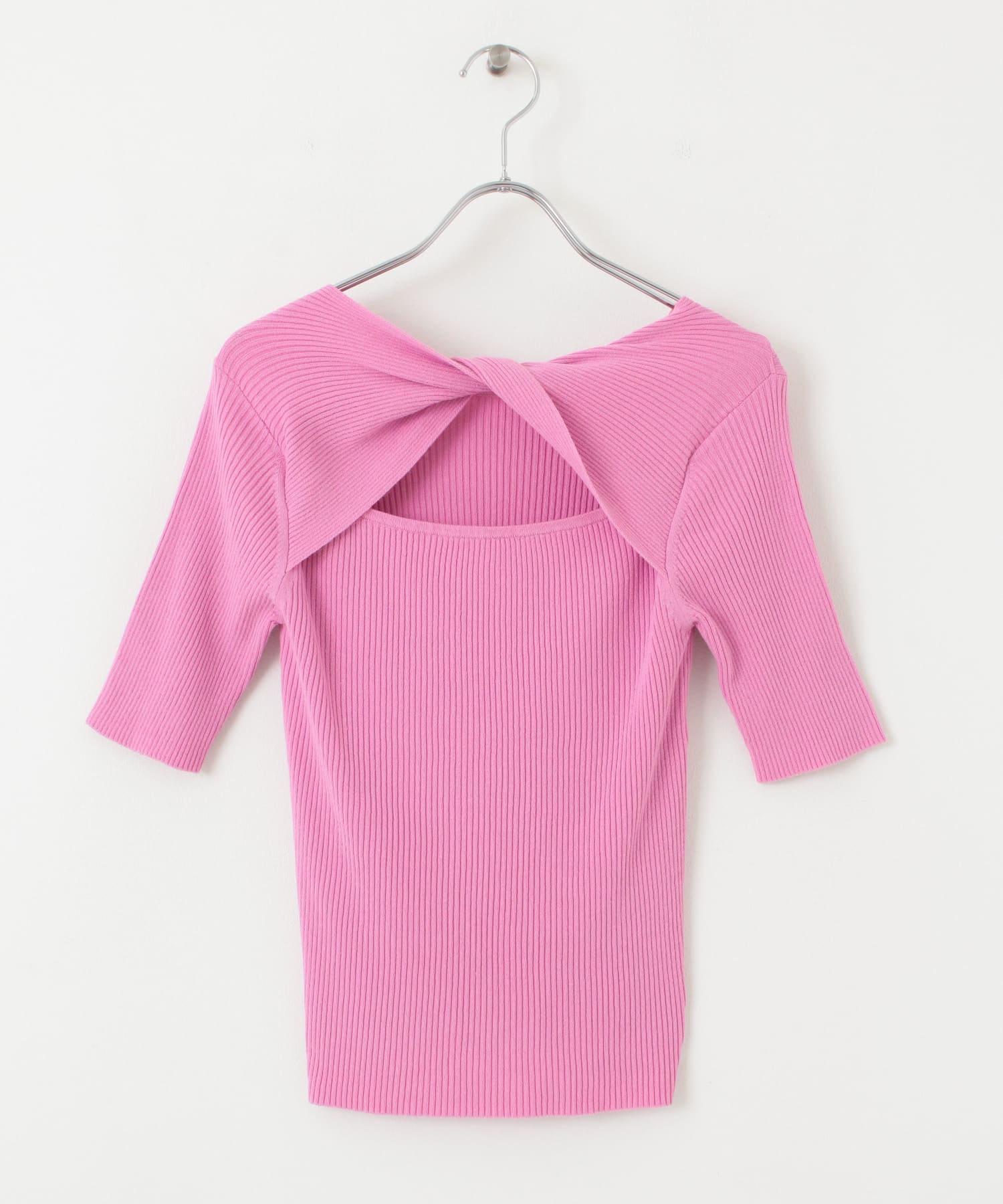 2WAYカットアウトニットトップ PINK one
