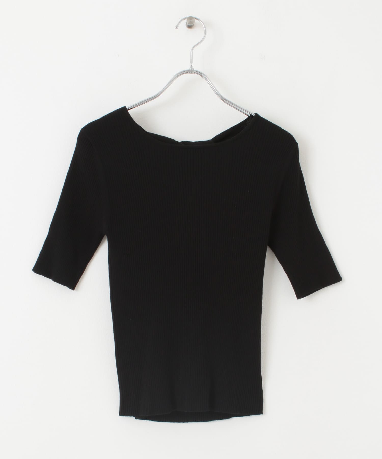 2WAYカットアウトニットトップ BLACK one