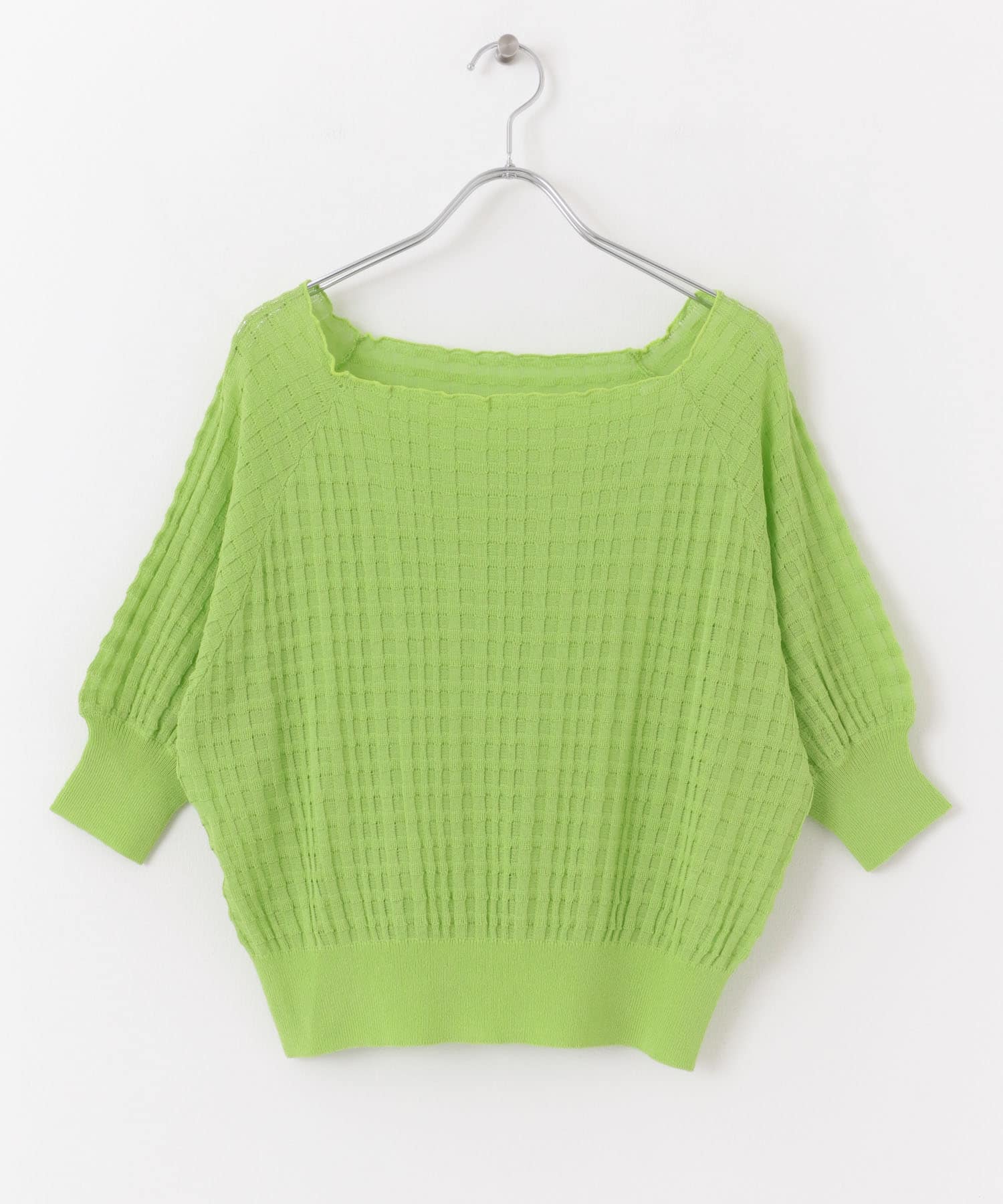 シアージャガードカラーニットトップ GREEN one