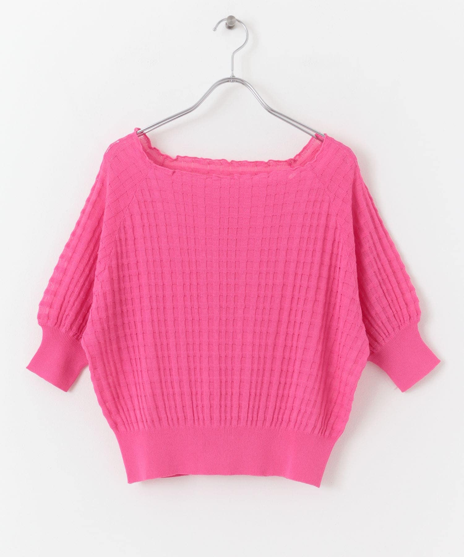シアージャガードカラーニットトップ PINK one