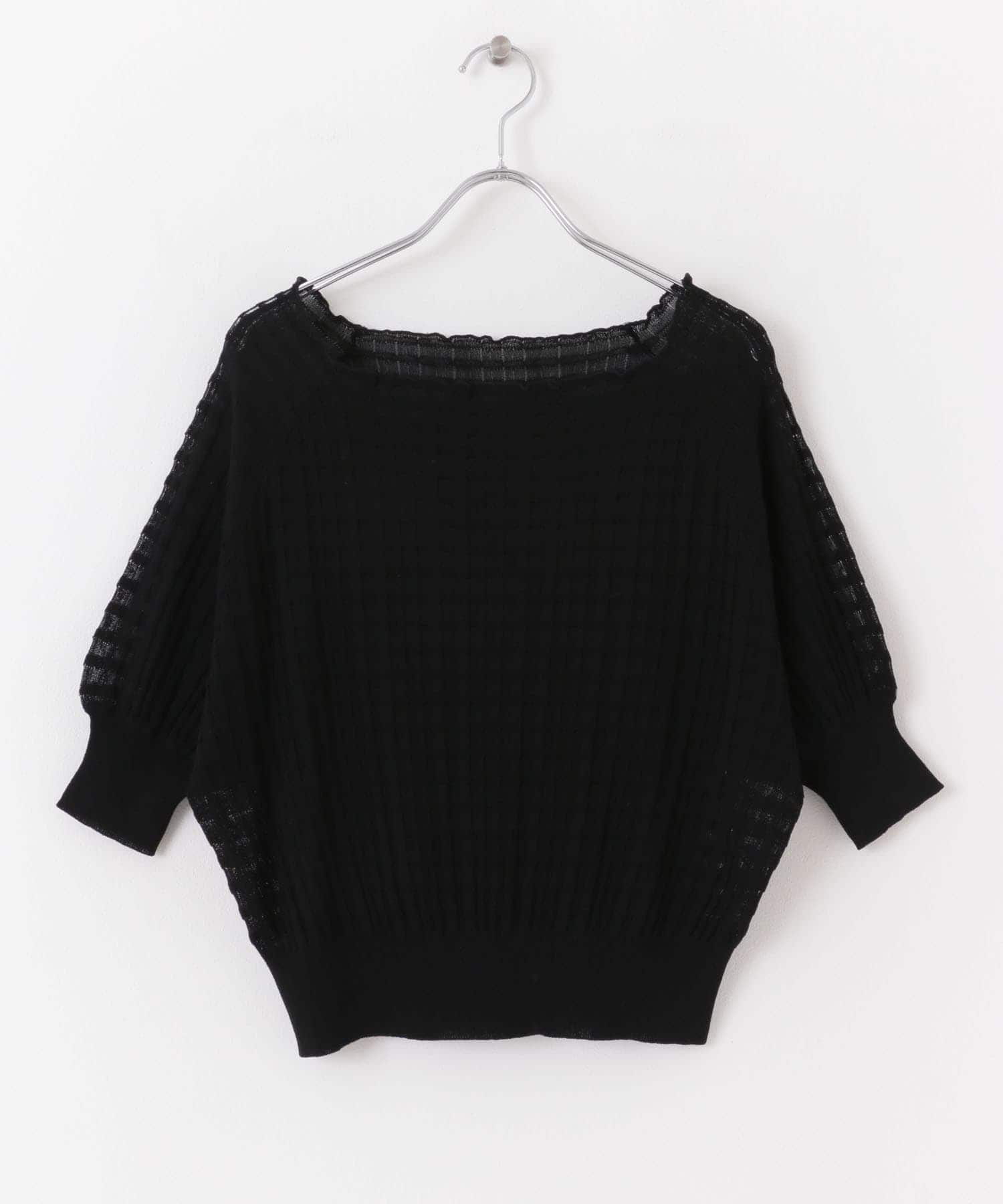 シアージャガードカラーニットトップ BLACK one