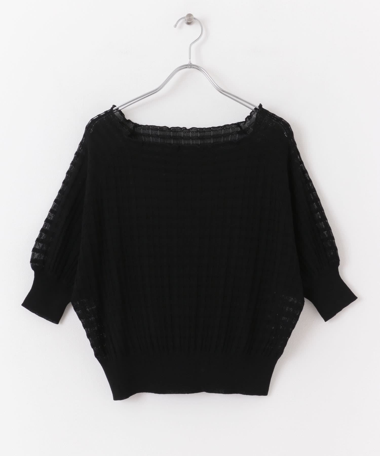 シアージャガードカラーニットトップ BLACK one