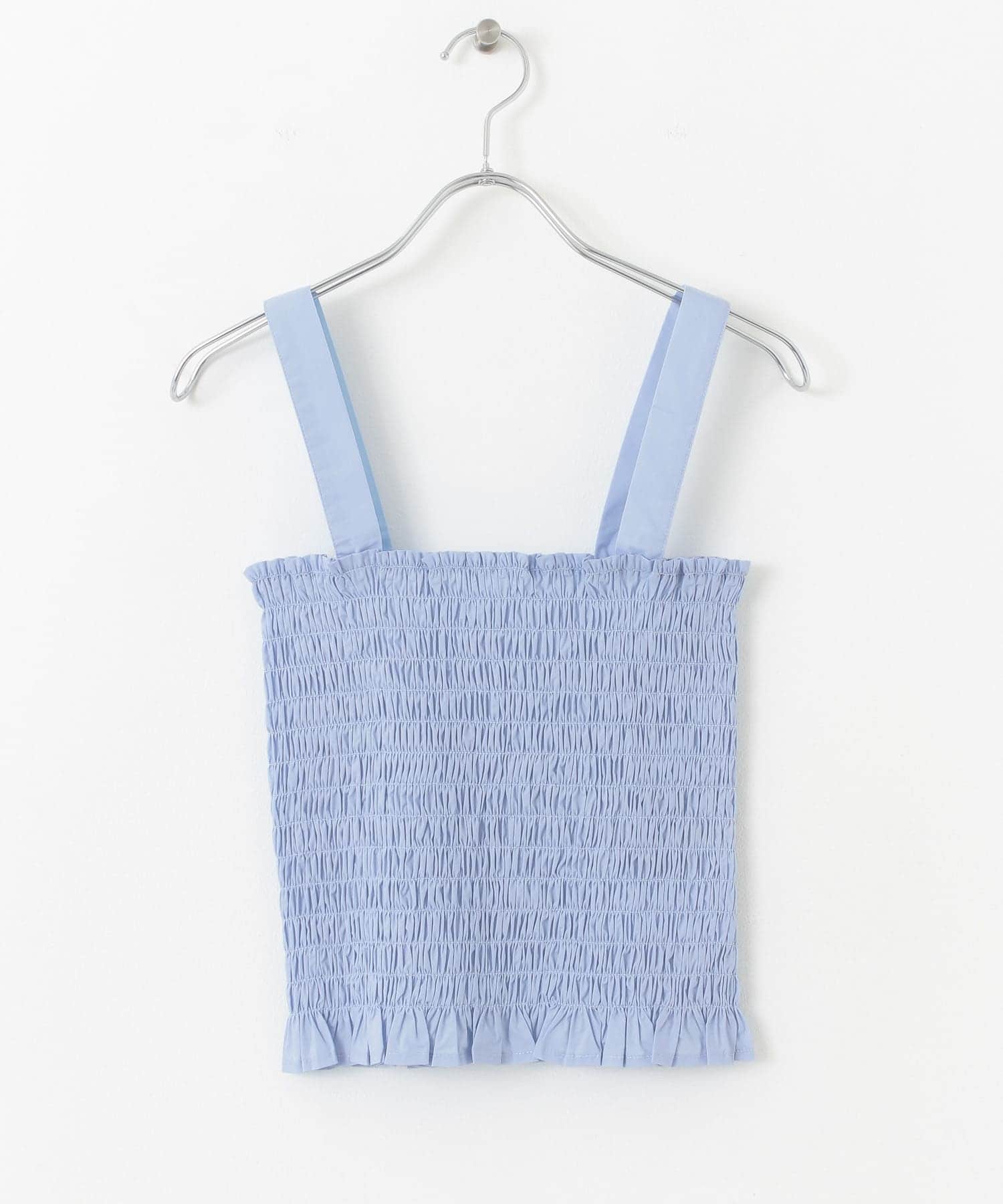 シャーリングフリルトップ