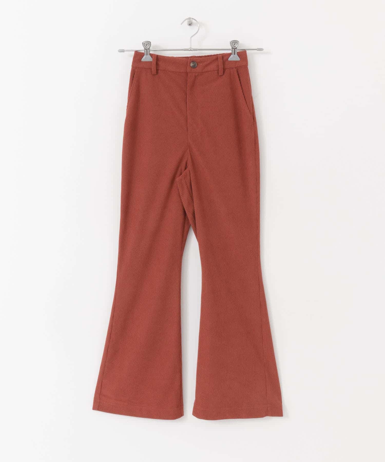 コーデュロイフレアパンツ RED one
