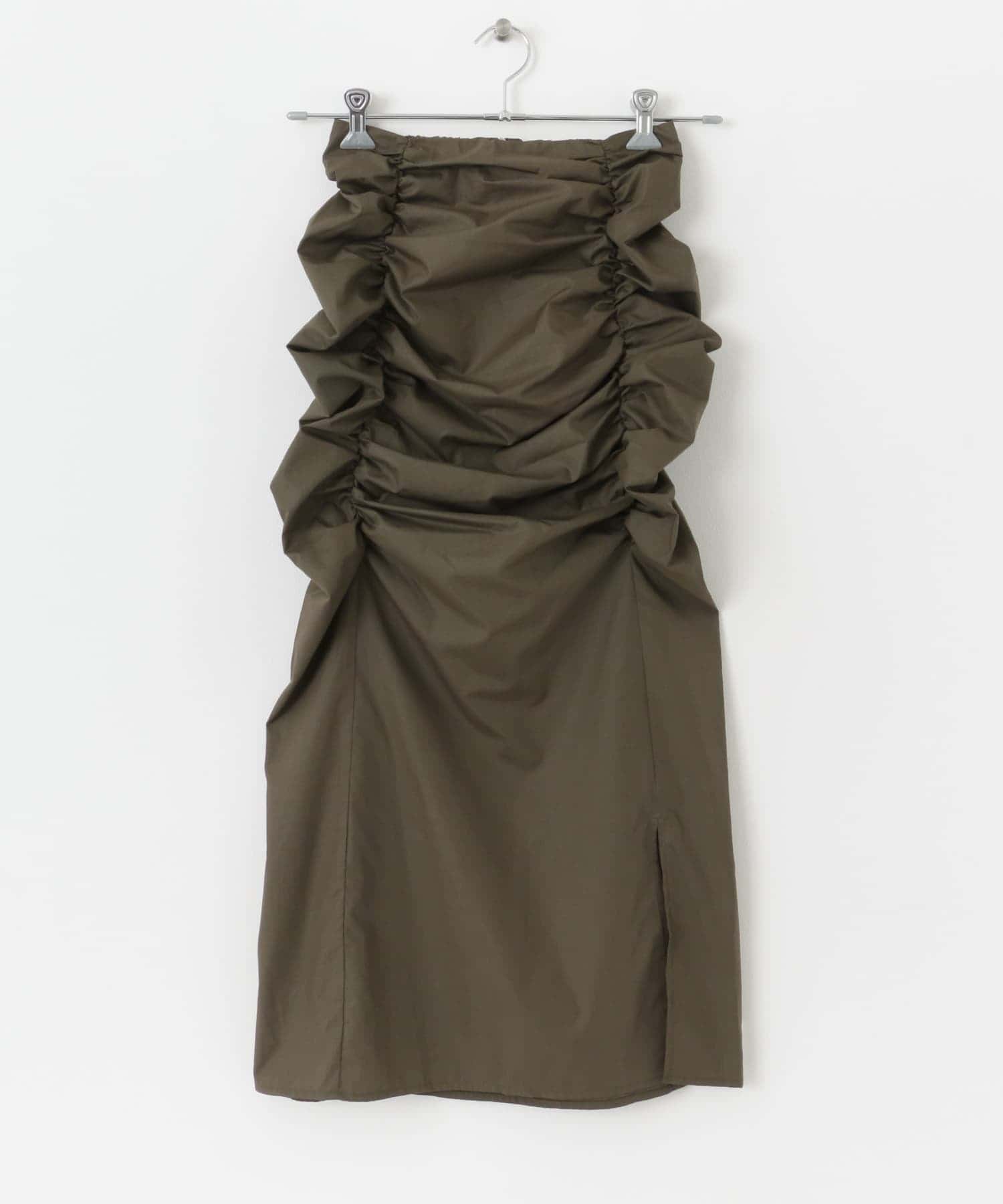 クシュクシュギャザーナロースカート BROWN one