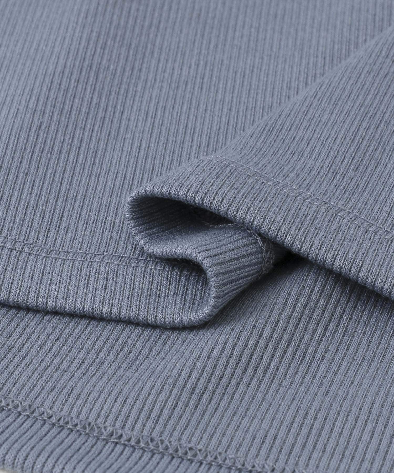 バックオープンリブロングワンピース BLUE one