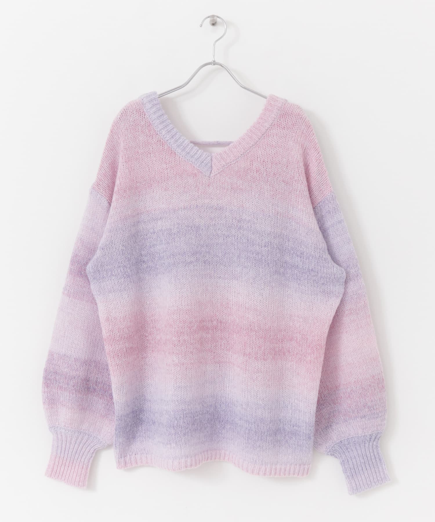 グラデーションニットトップ PINK one
