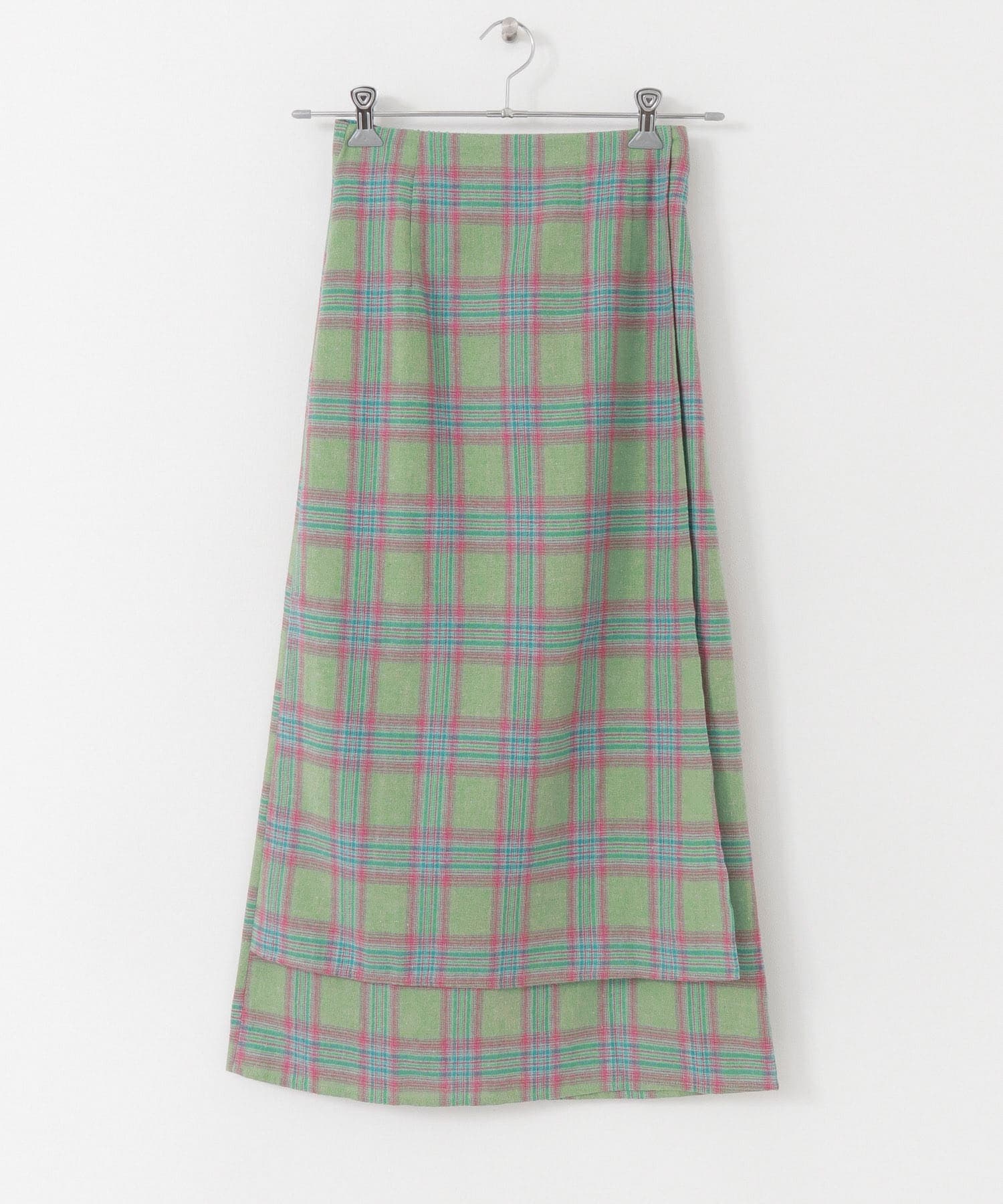 チェックラップスカート GREEN one