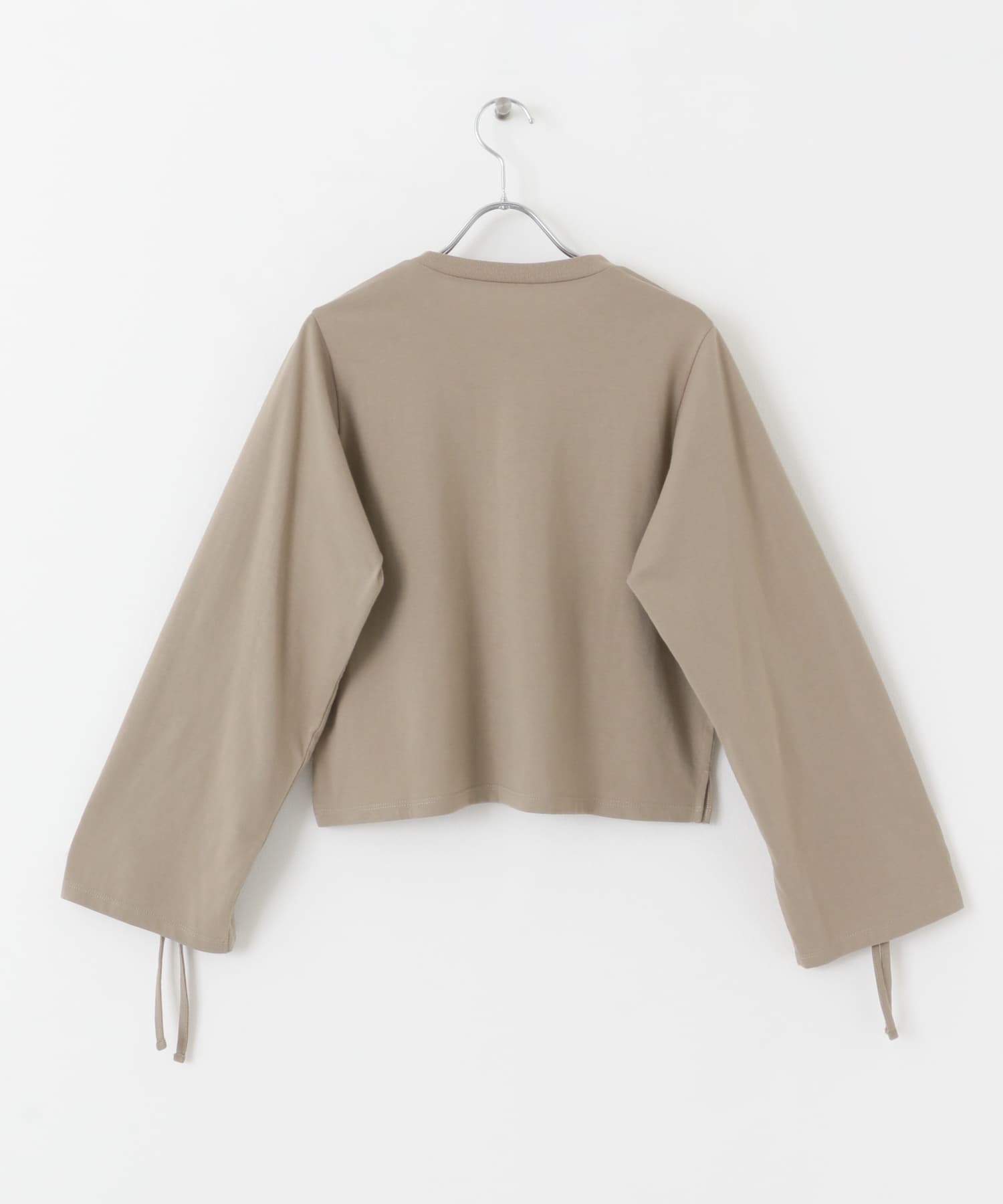ギャザースリーブクロップドTシャツ MOCHA one