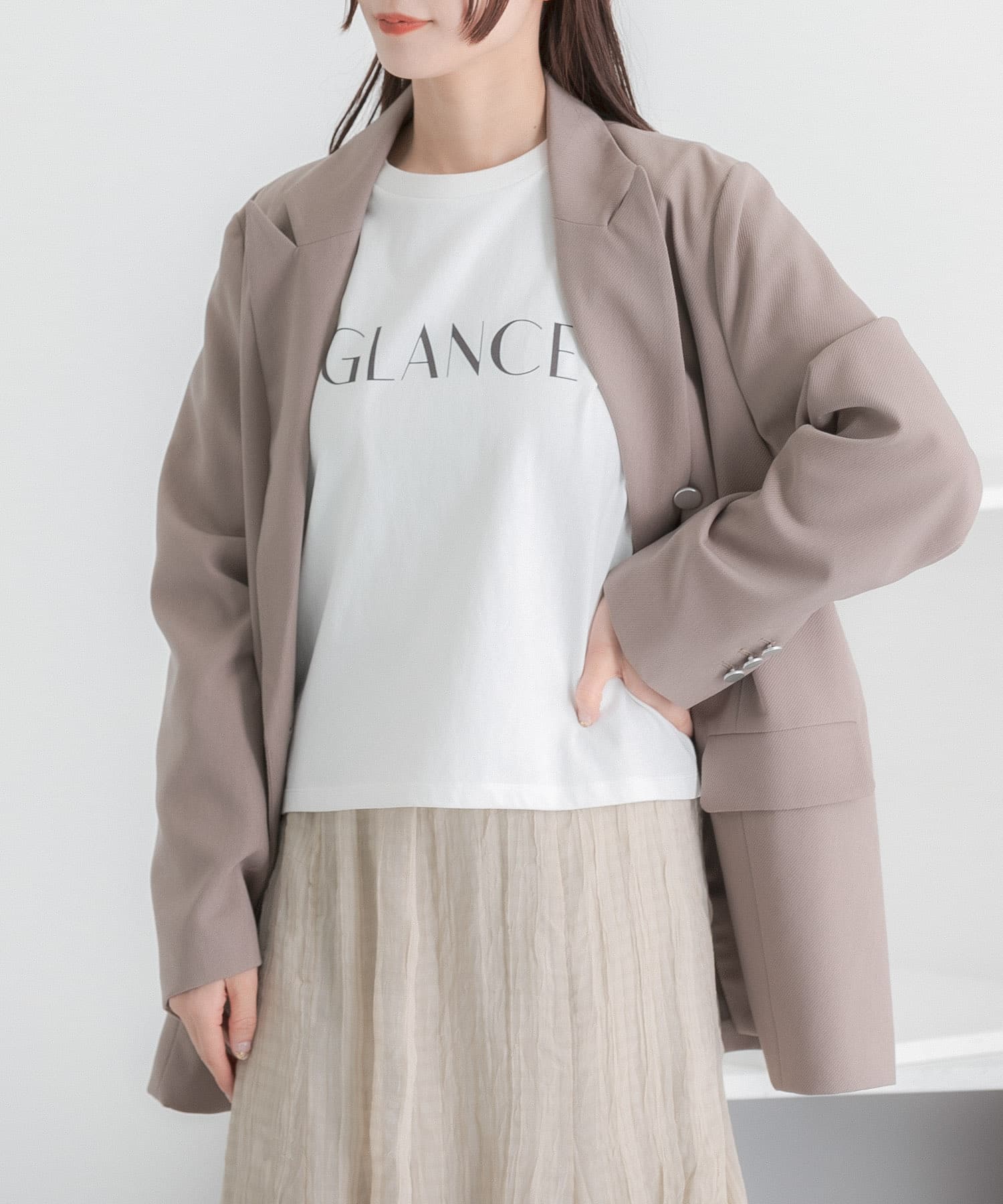 グラフィックコンパクトTシャツ(5分袖)