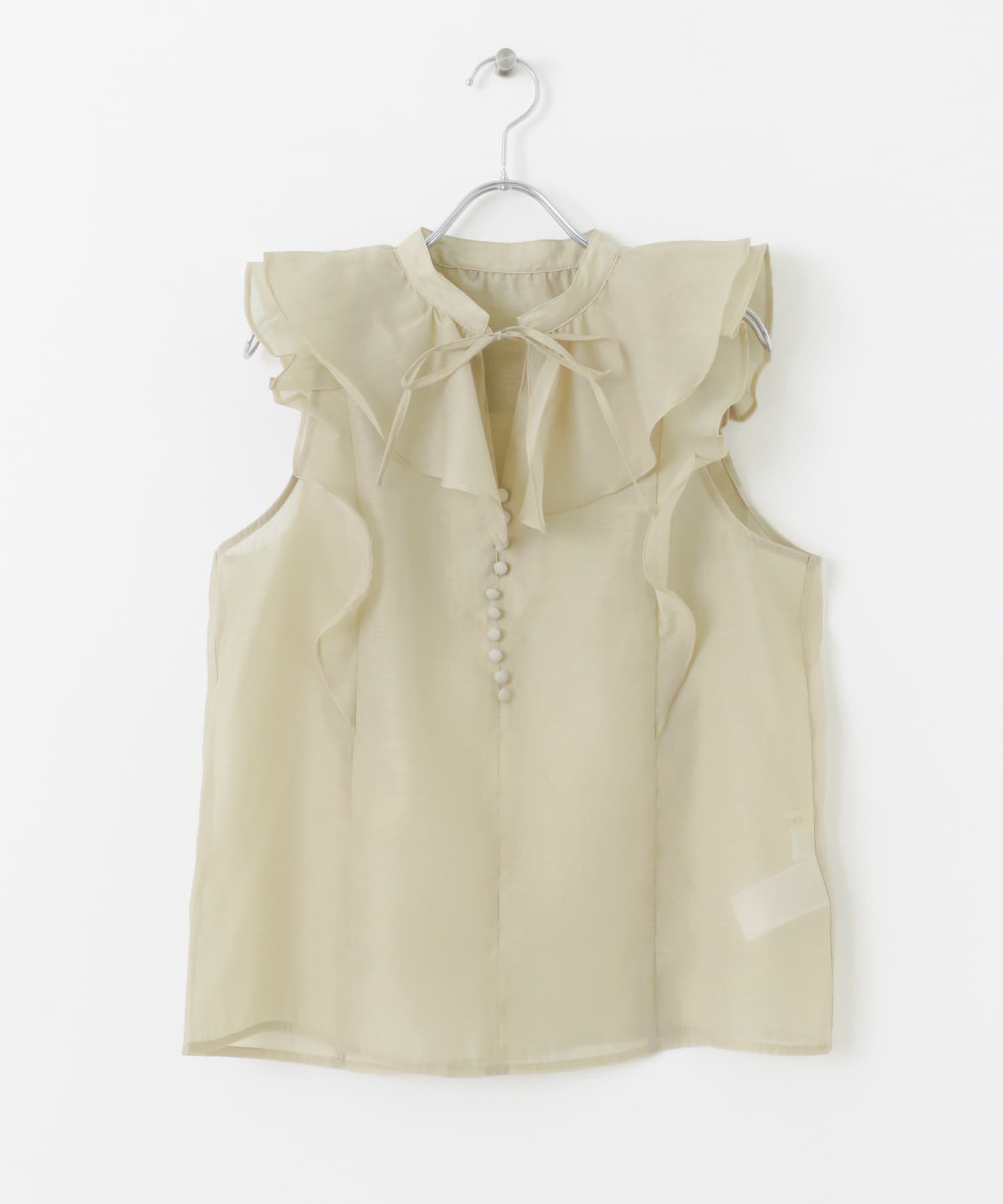 シアーラッフルブラウス BEIGE one