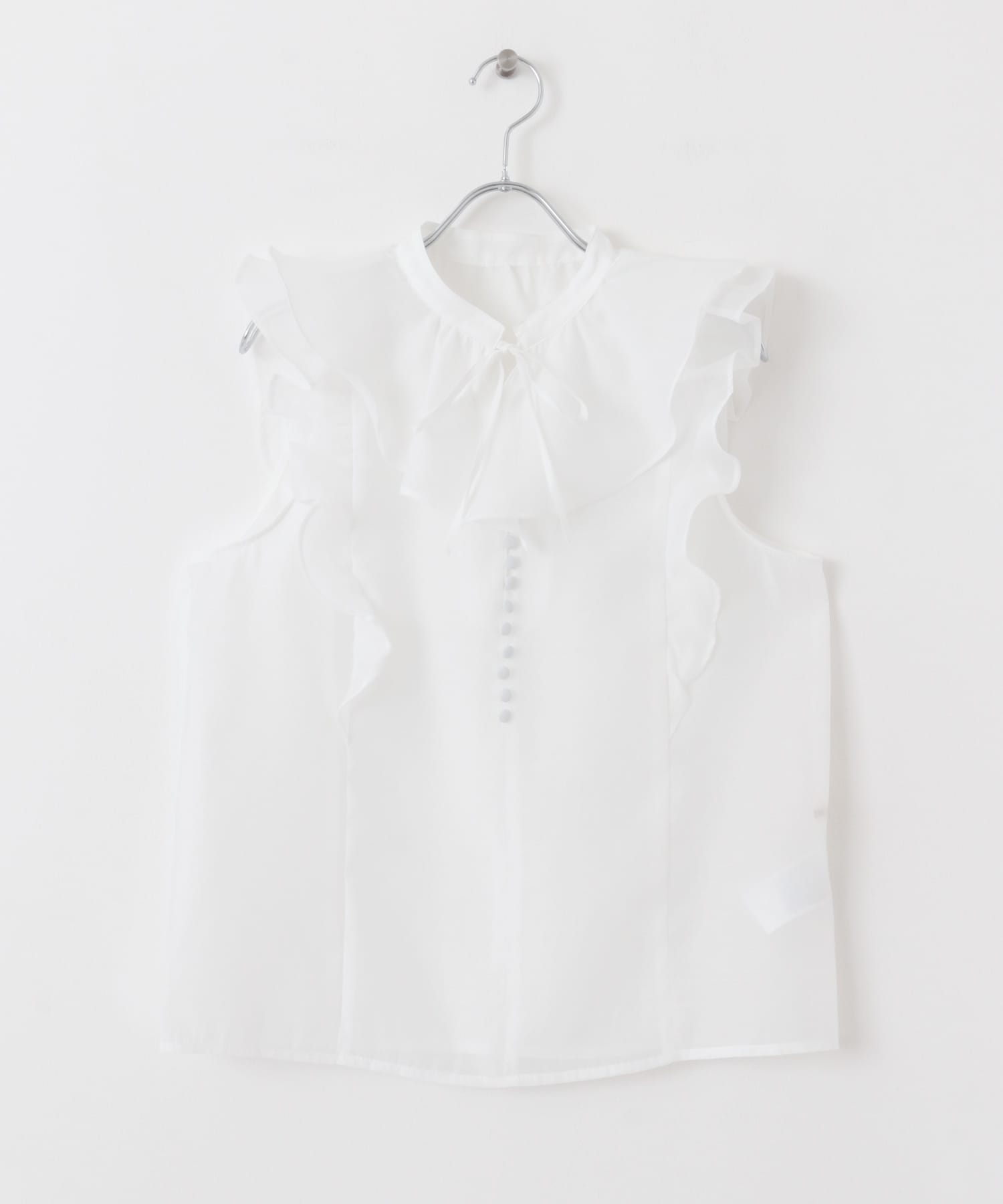 シアーラッフルブラウス OFF WHITE one