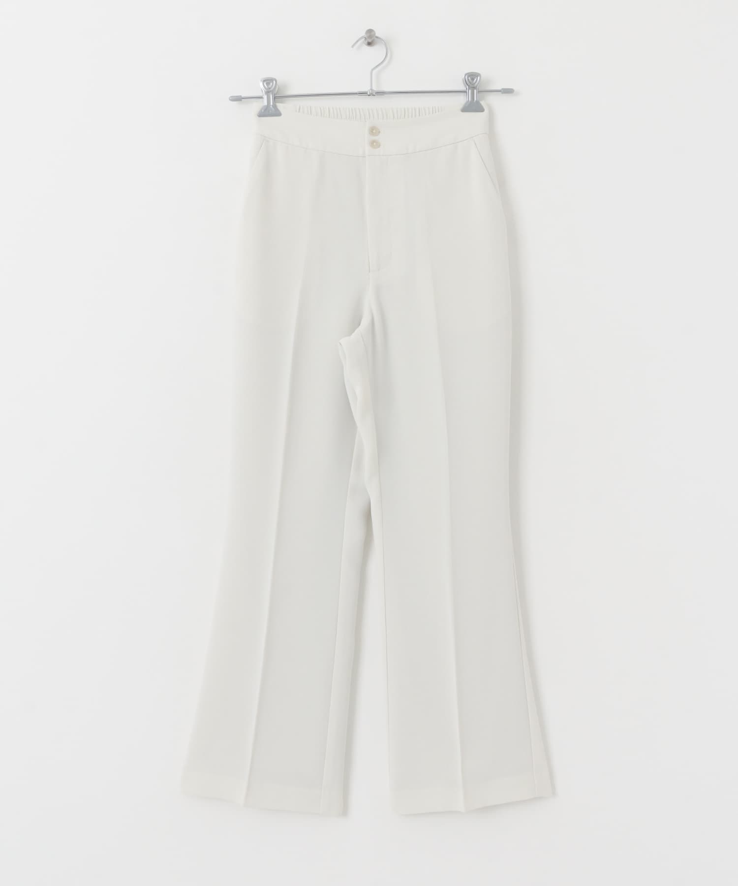 ハイウエストセミフレアパンツ OFF WHITE S