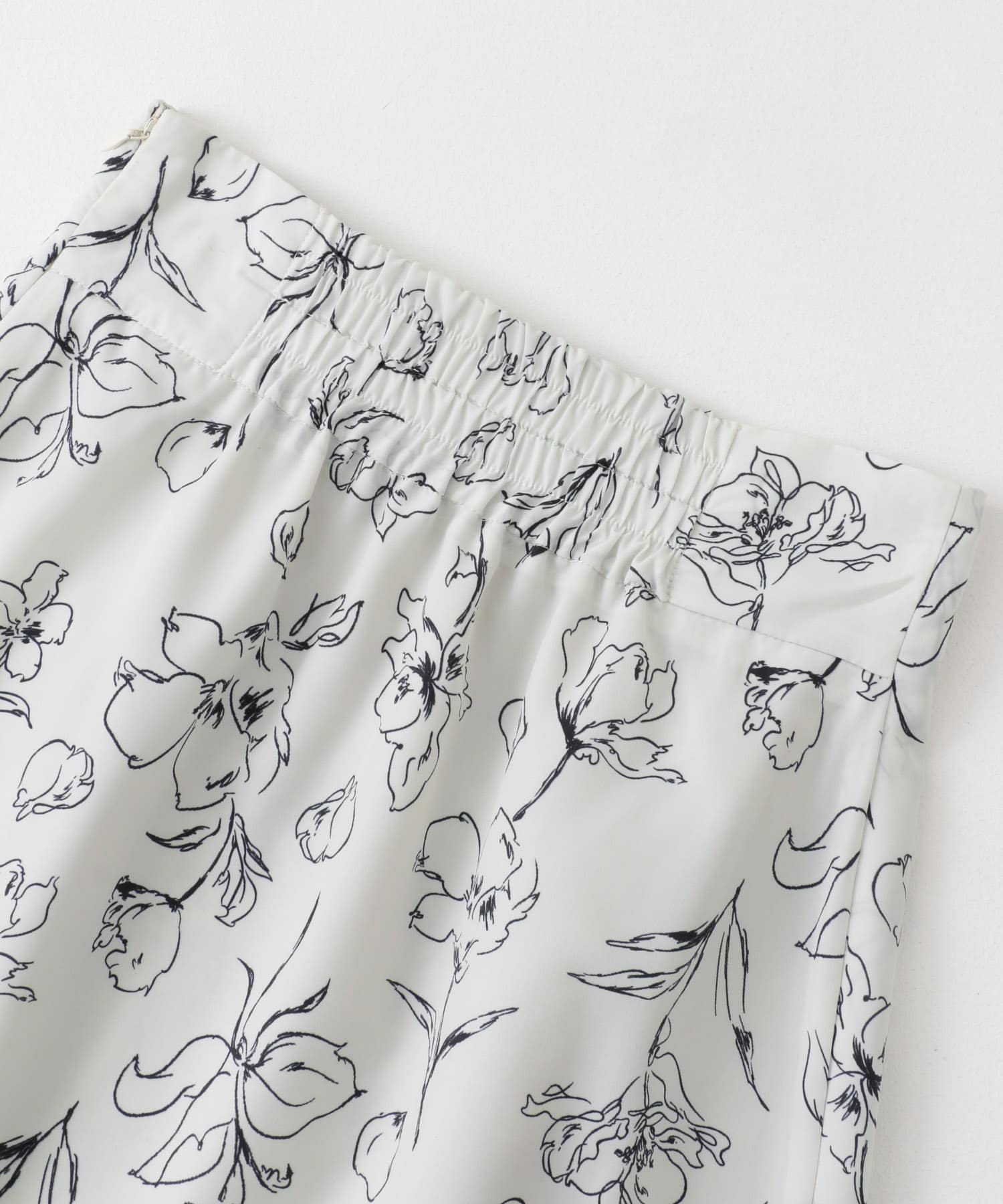 フラワープリントフリルスカート WHITE S