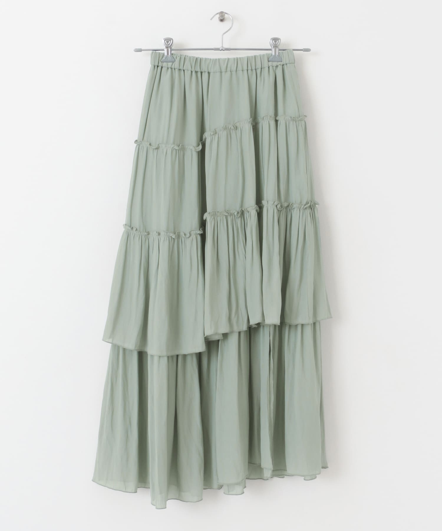 ランダムティアードロングスカート KHAKI S
