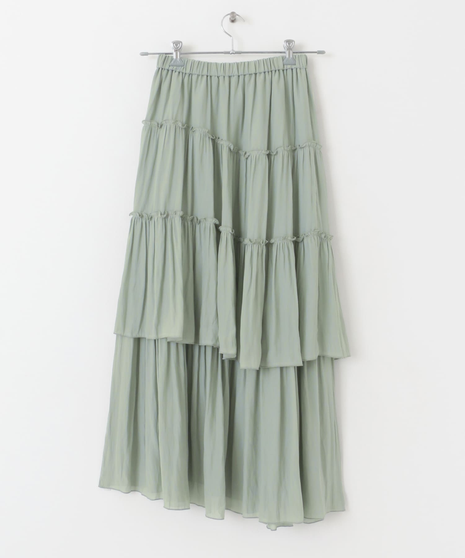 ランダムティアードロングスカート KHAKI S