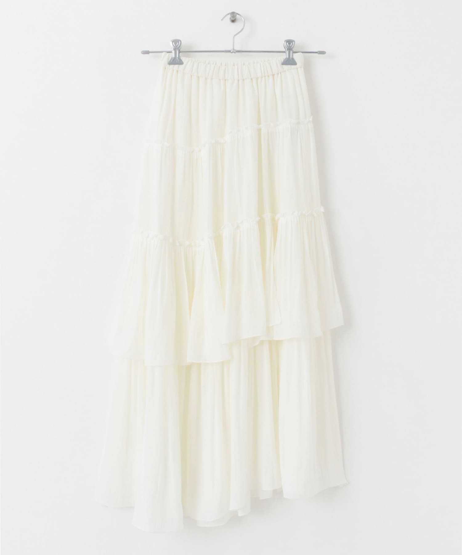 ランダムティアードロングスカート OFF WHITE S